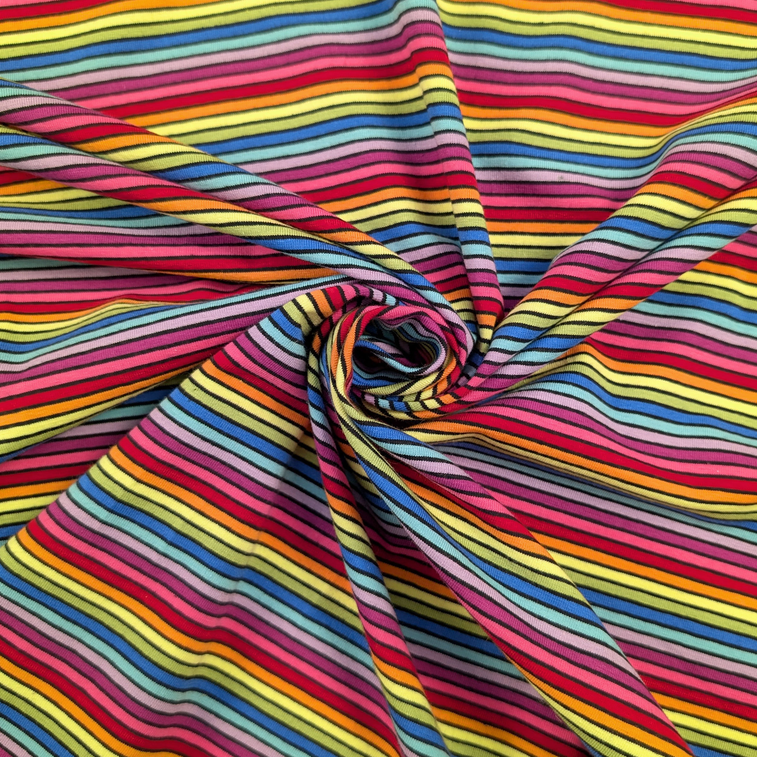 Jersey Cotton Horizontal Stripes Multicolour Image
