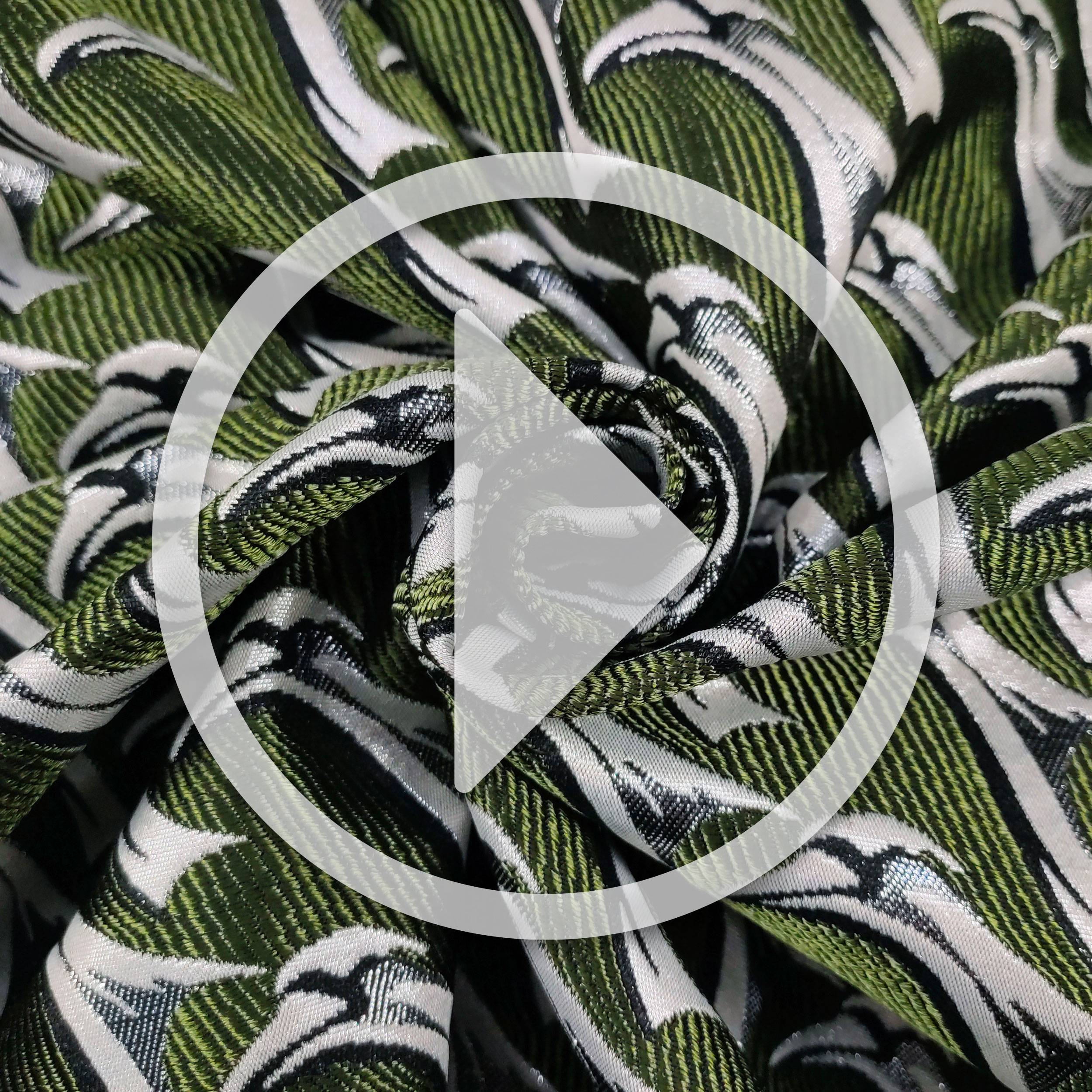 Brocado Fantasía Alta Moda Lurex Verde y Plata Image