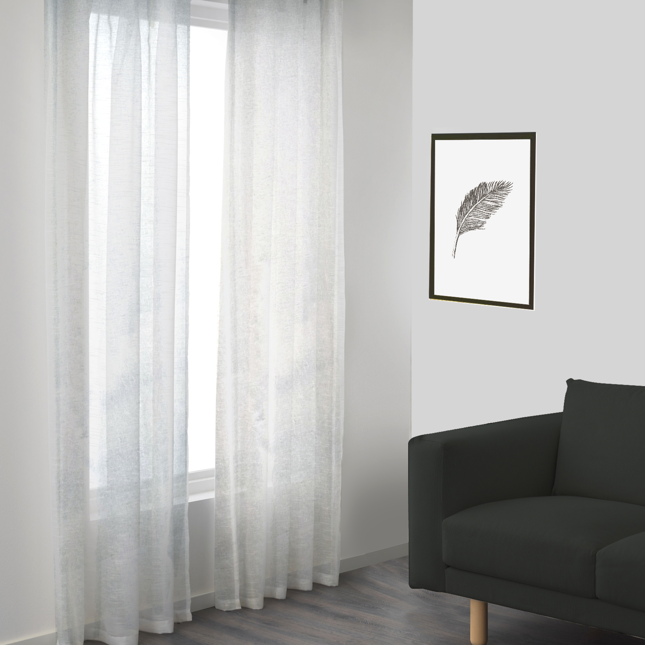 Tissu de rideau en gaze froissée - blanc