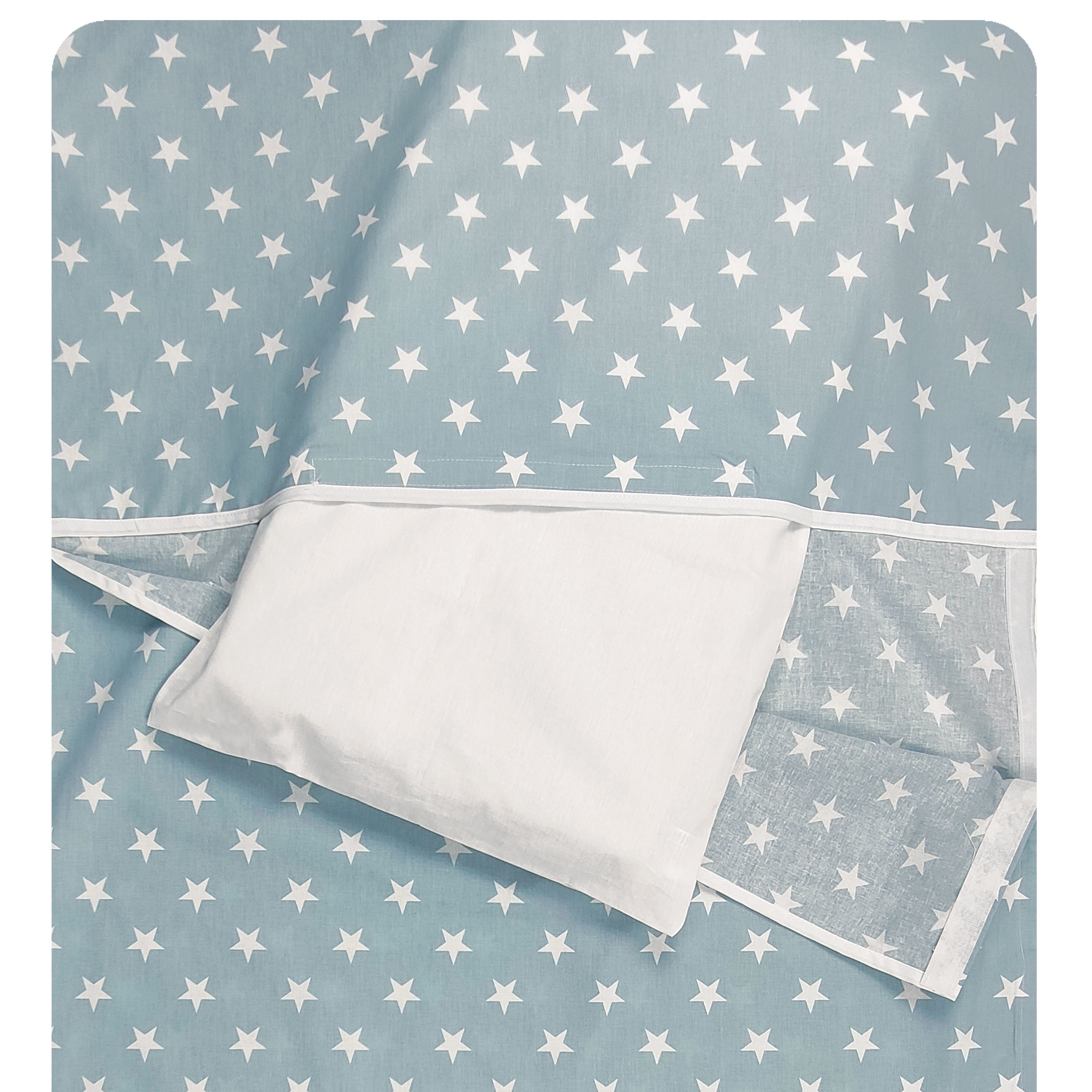 Summer Sleeping Bag White Stars with Blue Background Image