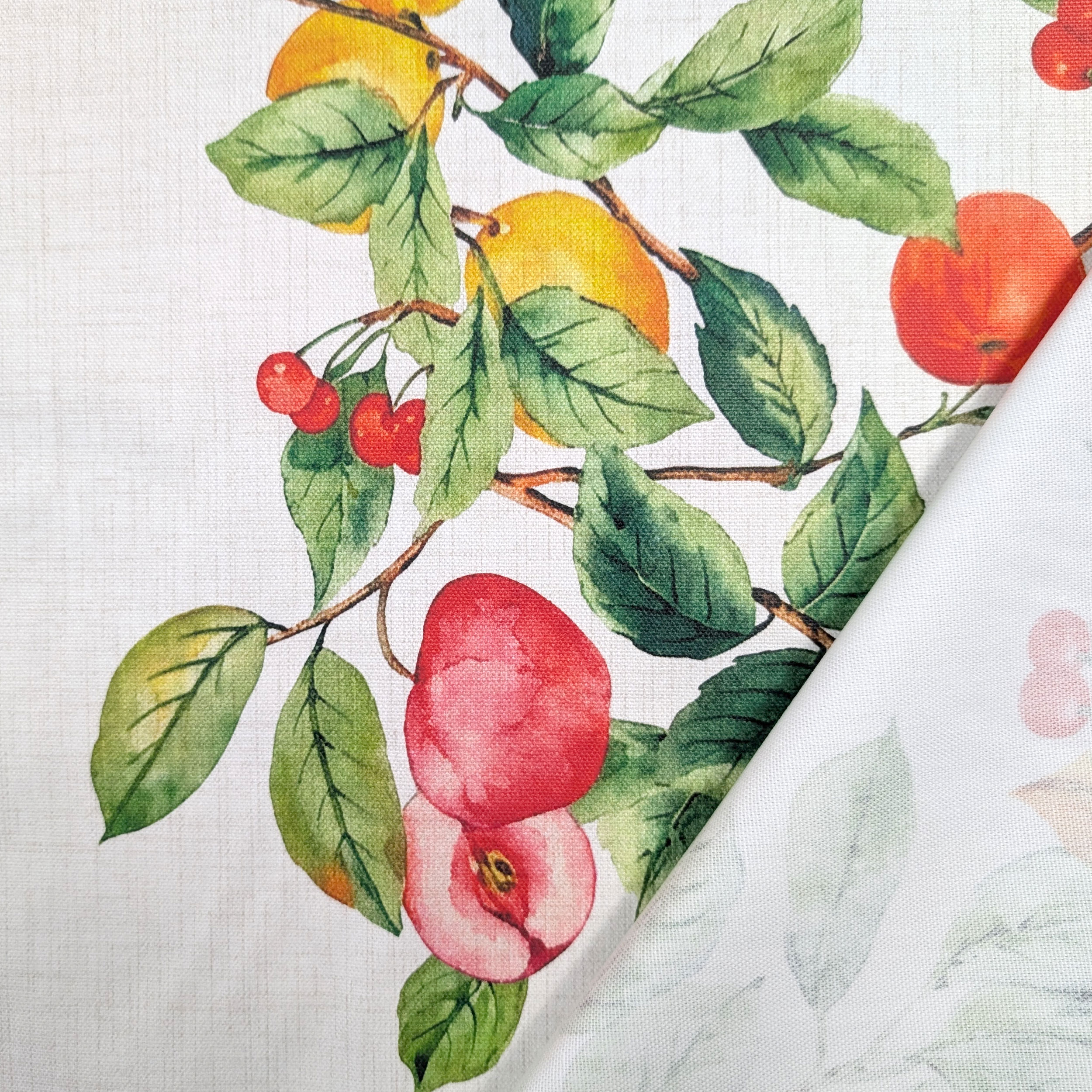 Fabric for Resin Tablecloth with Beige and Citrus Edges Image