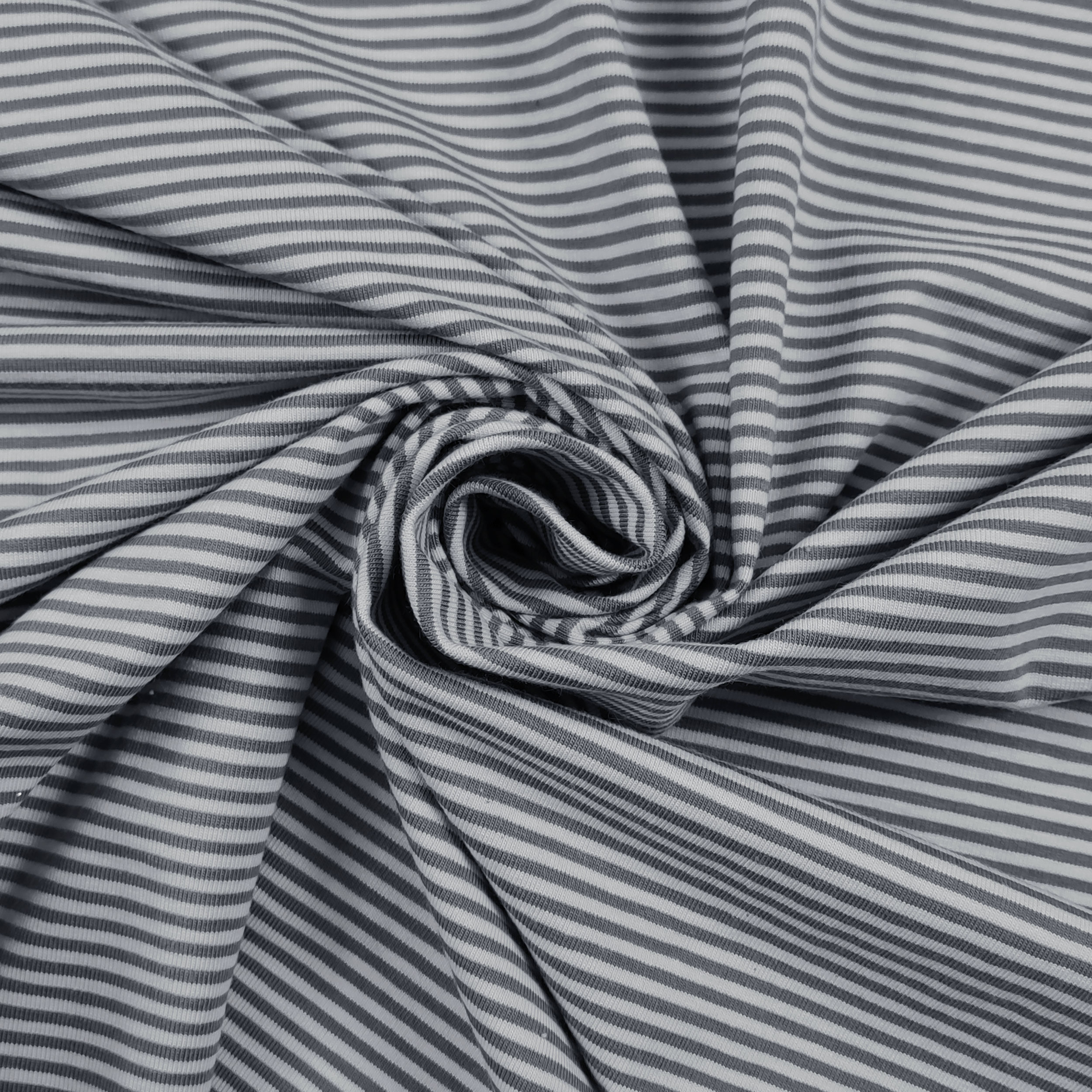 Bi-elastic Jersey Thin Stripes Grey Tones Image