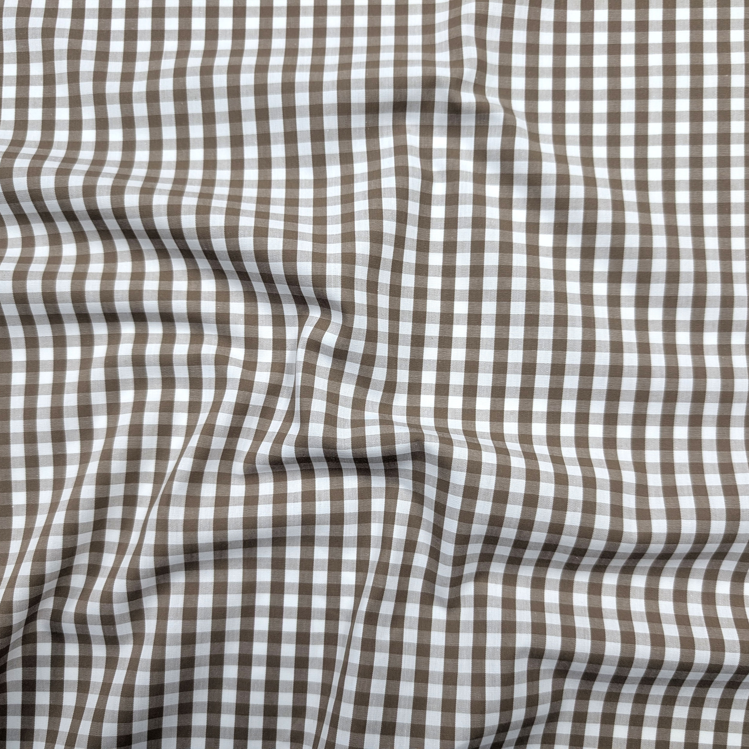 Cotton for Shirts Quadretto Hazelnut Image