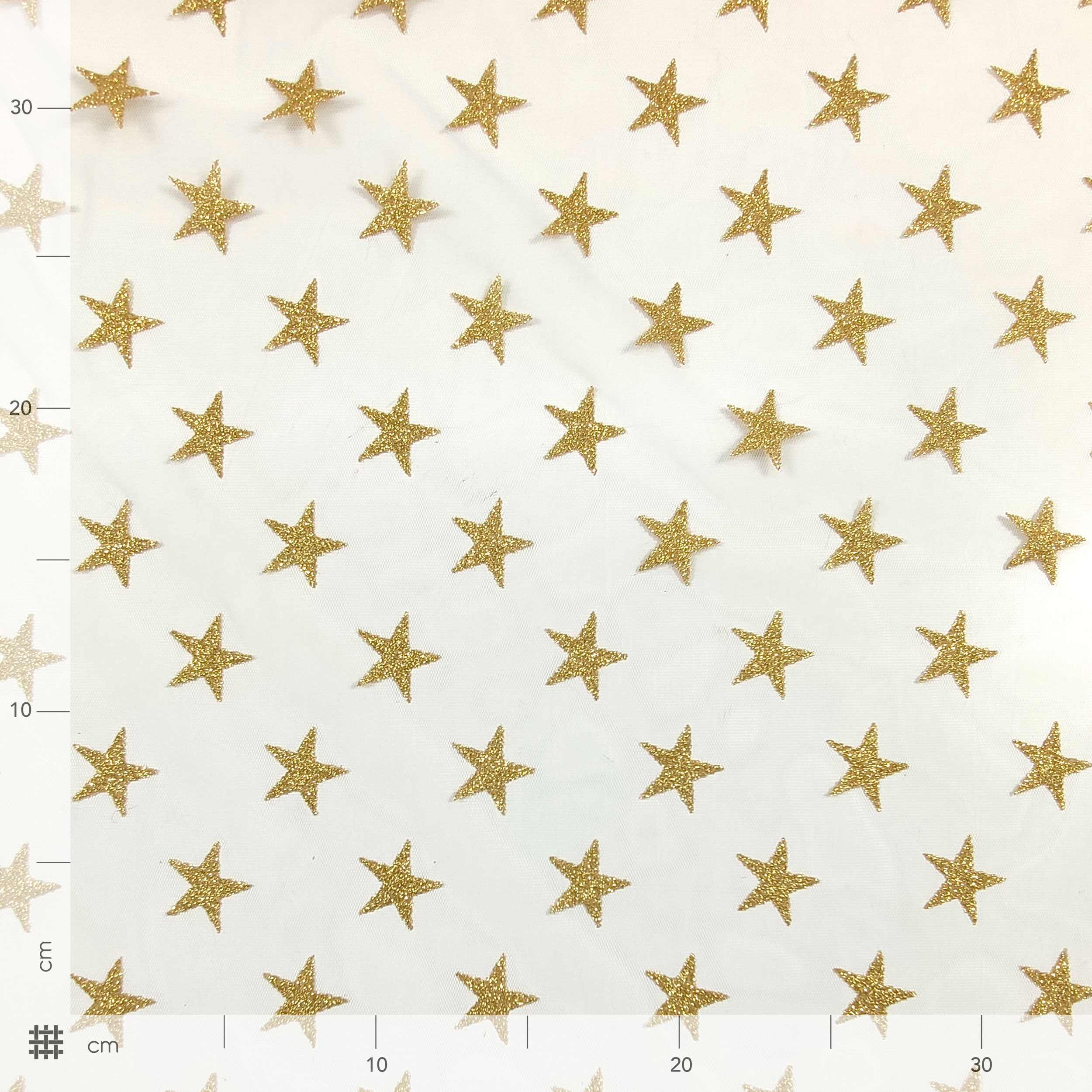 Lurex Sterne Tüll in Gold