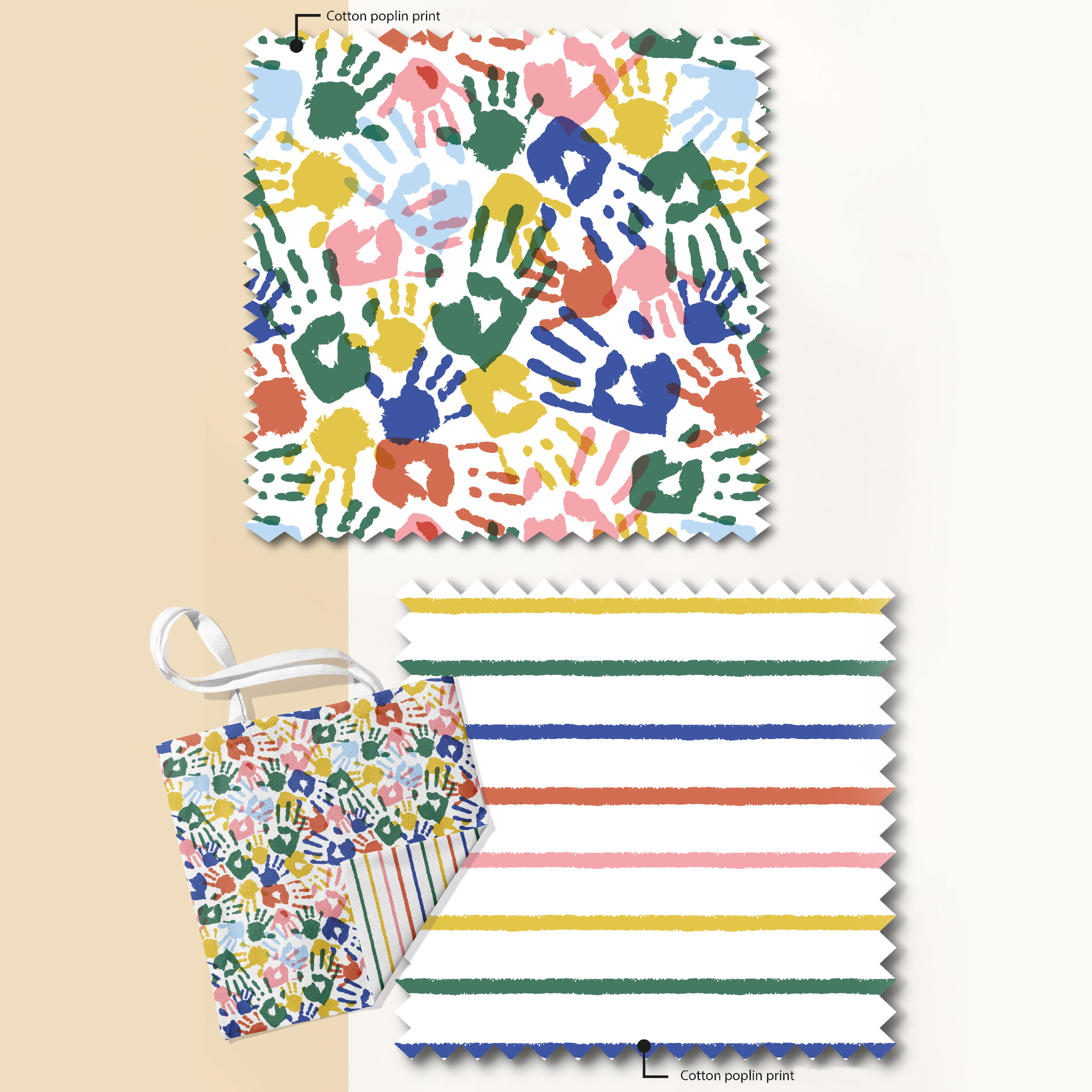 Poplin Cotton Rainbow Stripes