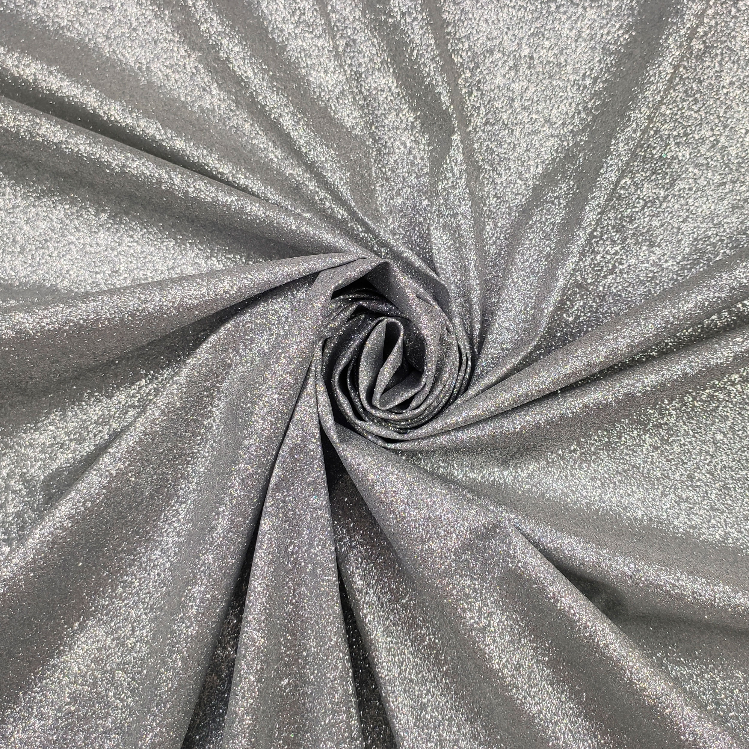 Satin pailleté Argent H 150 cm
