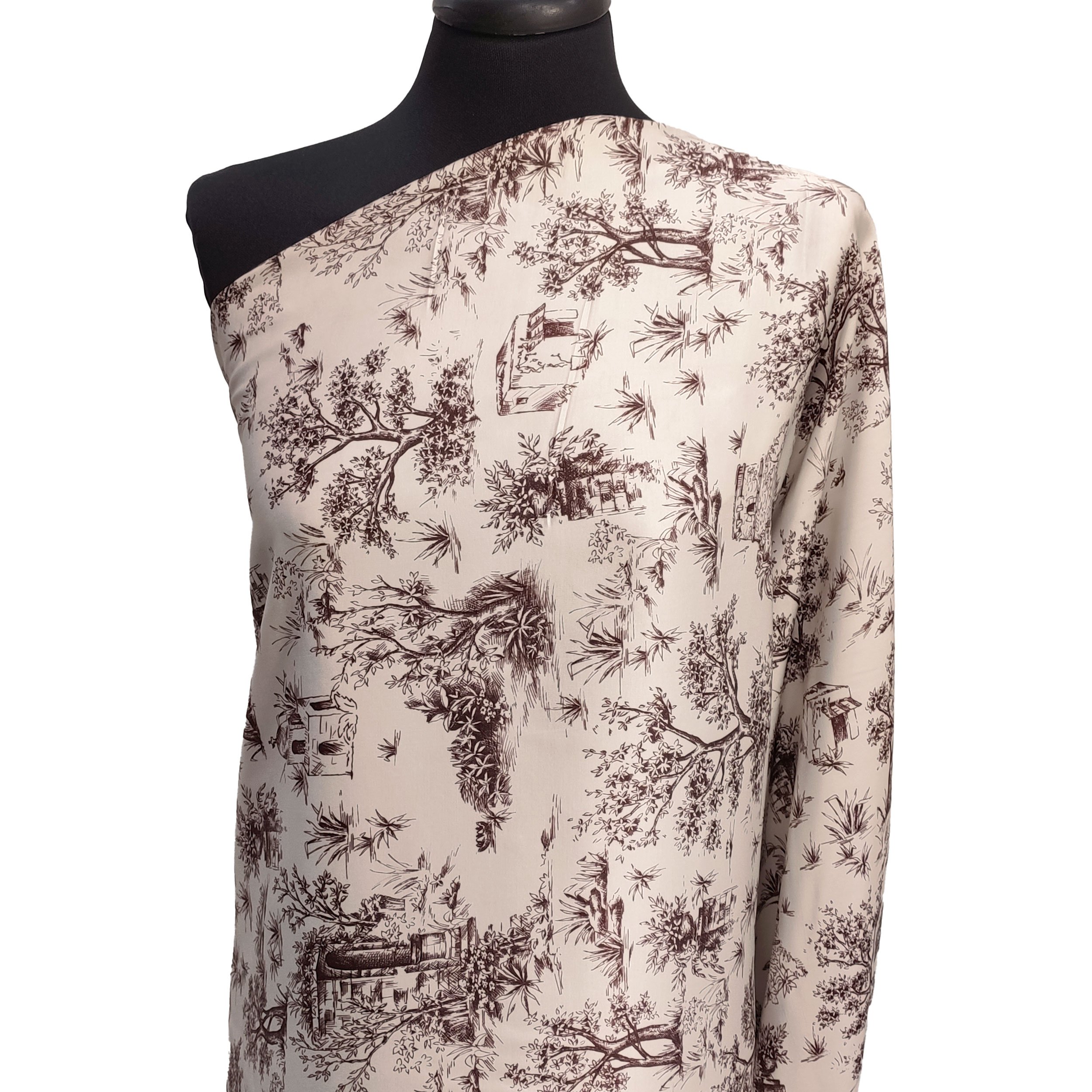 Satin Mixed Silk High Fashion Fantasy Bordeaux