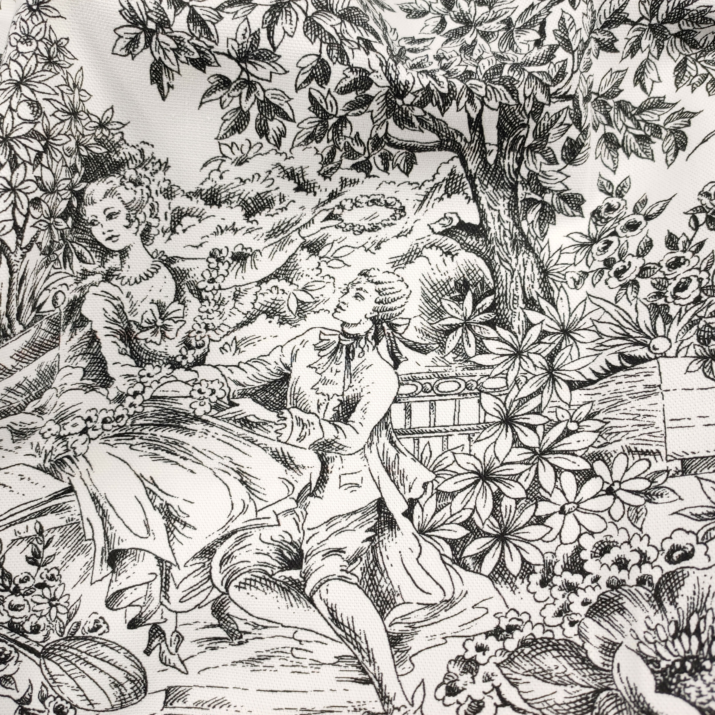 Toile De Jouy Schwarzes Tischtuch