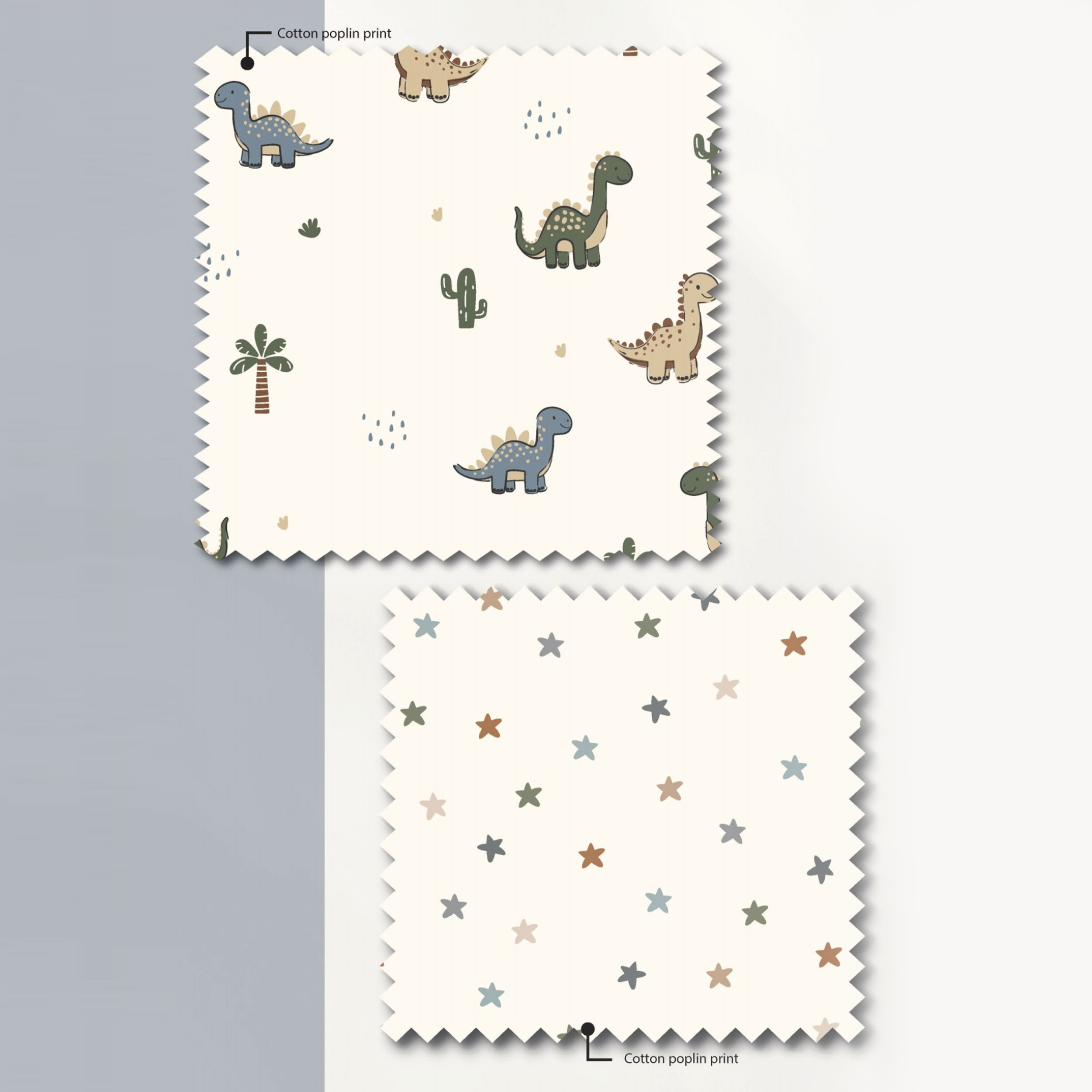 Cotton poplin with Stegosaurus pattern Image