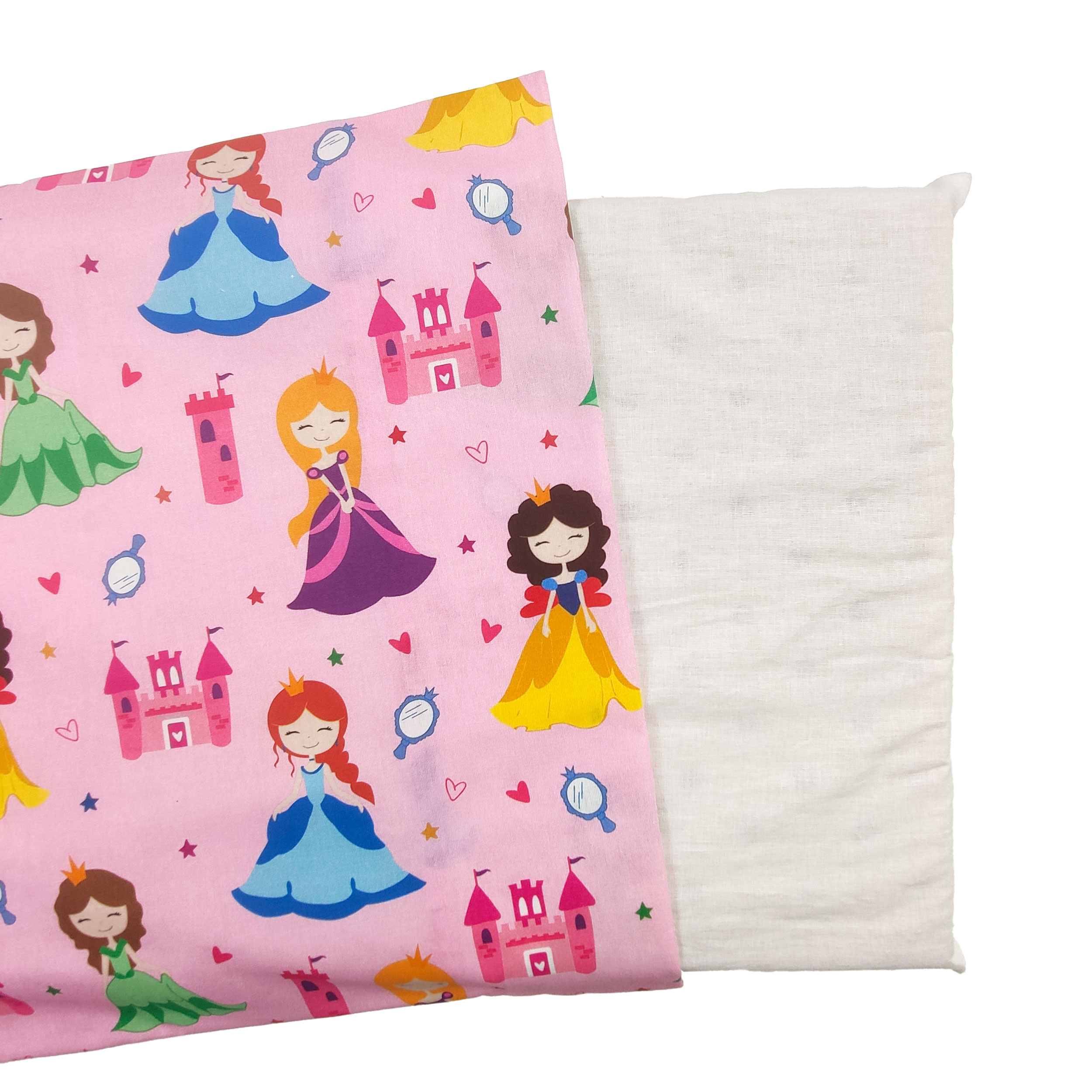 Taie d'oreiller Princesses fond rose