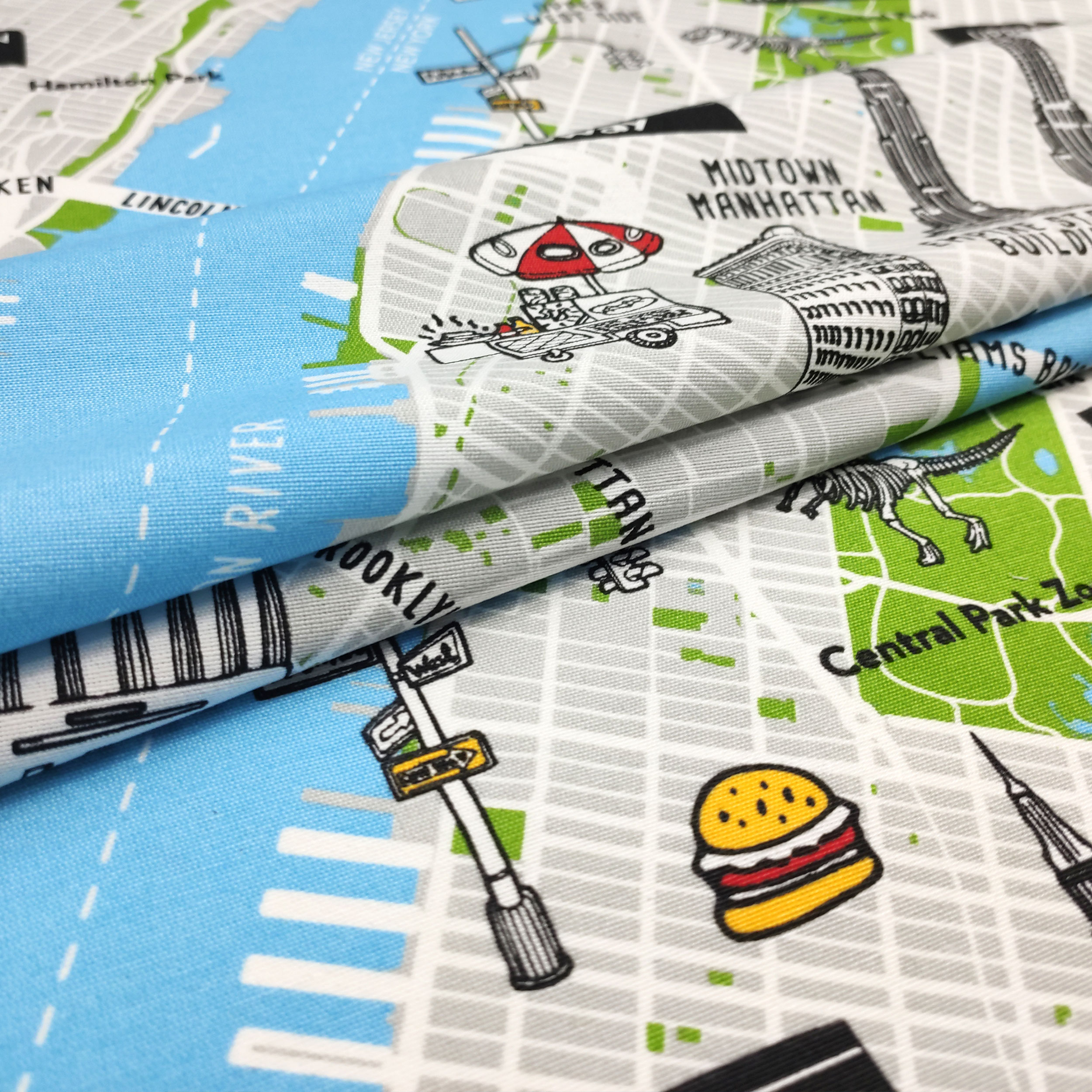 Tejido de algodón mixto Mapa de Nueva York