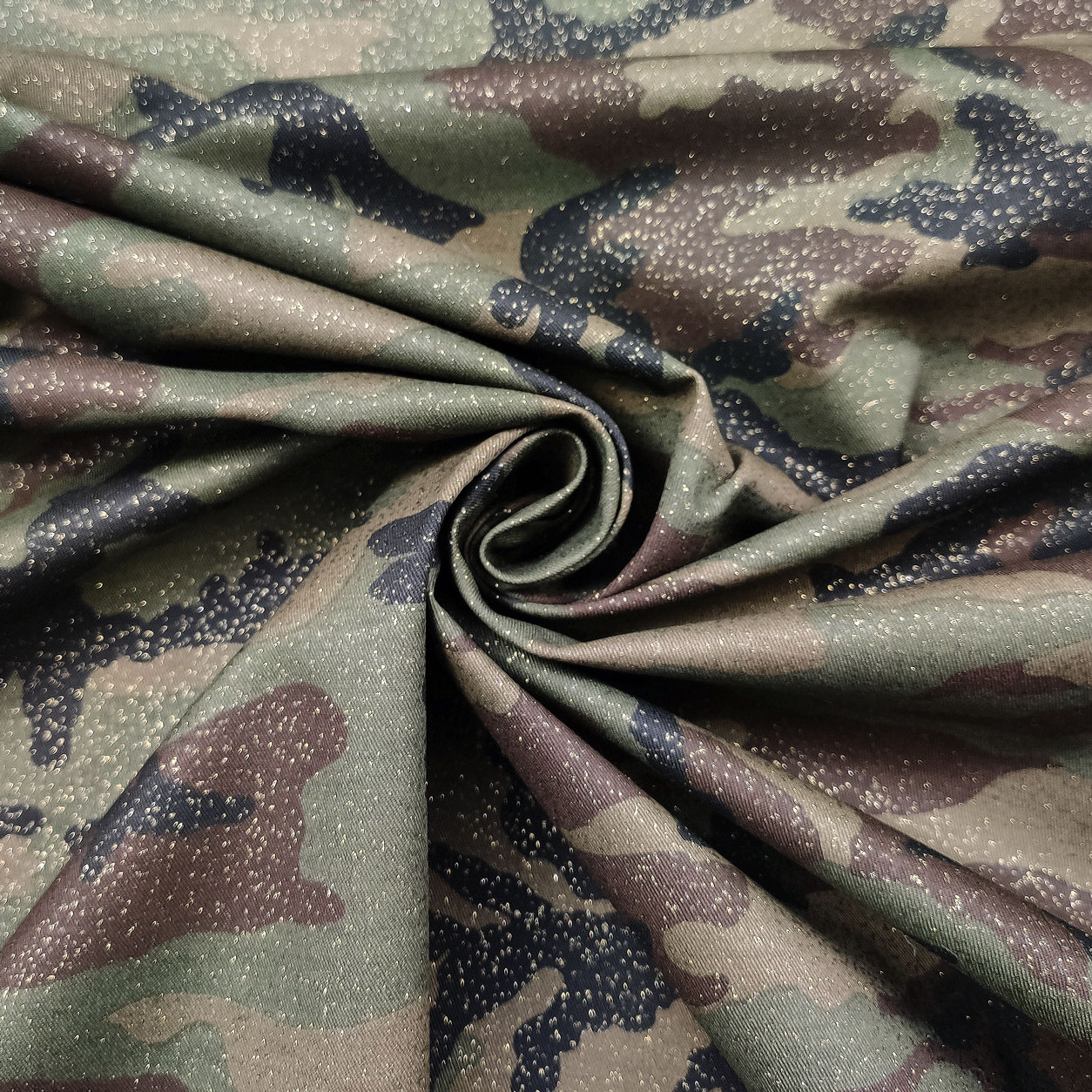 Satin de coton militaire enduit de lurex Image