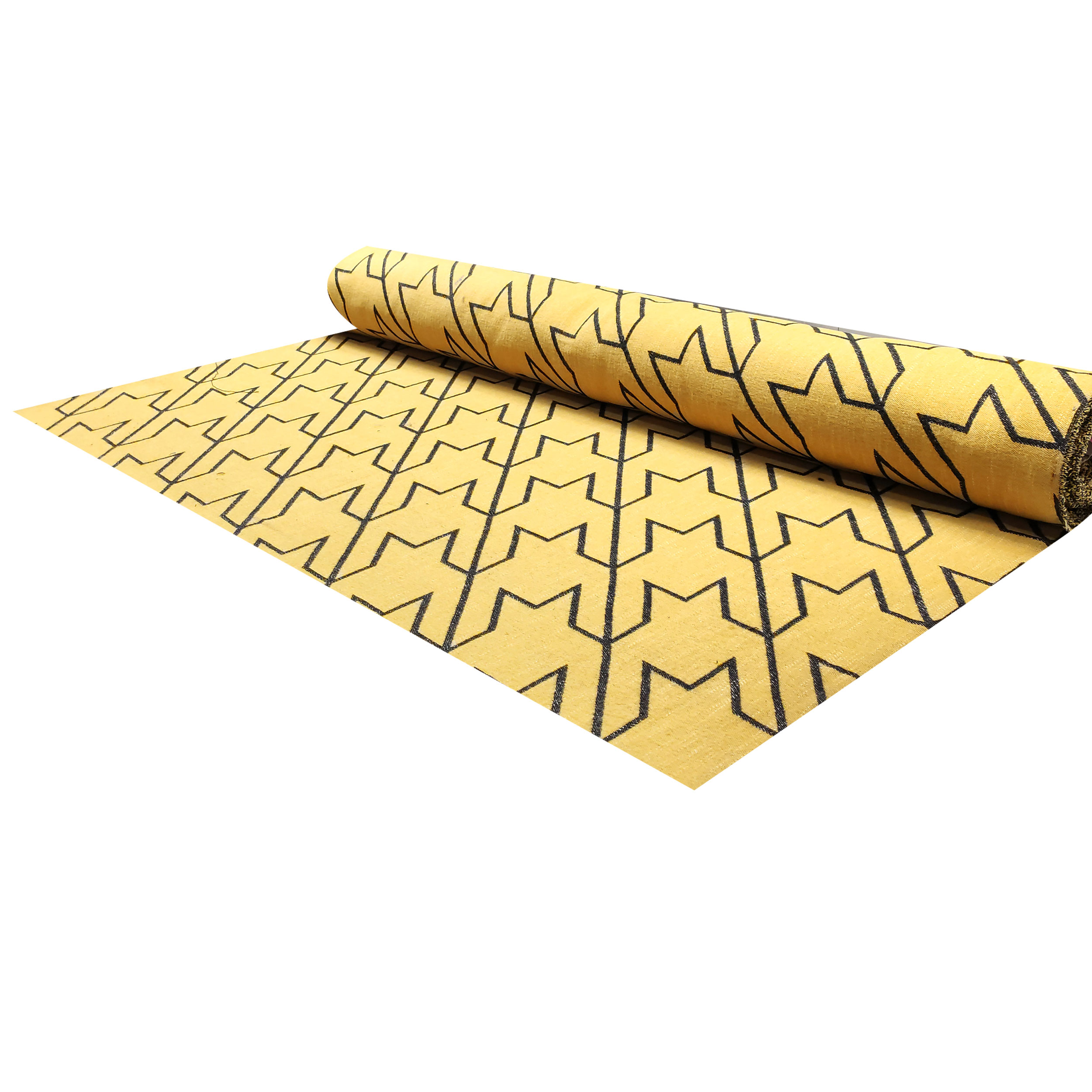 Tissu pour manteau pied-de-poule Fond jaune