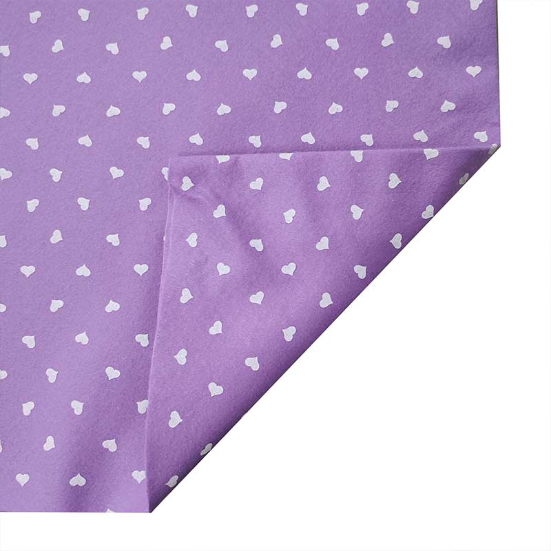 Soft Thin Felt - White Hearts Image