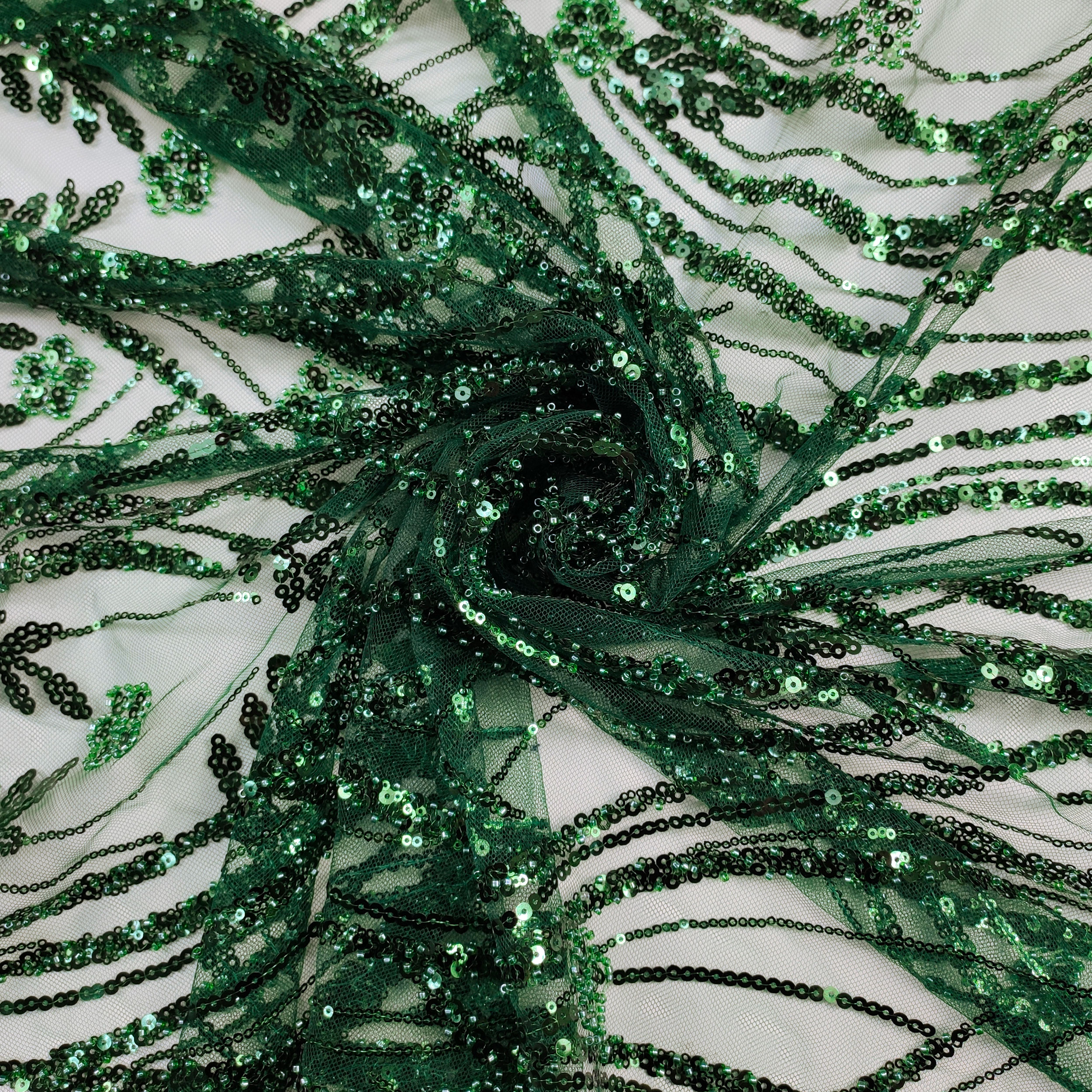 Tulle Embroidered Sequins Fashion Green Image