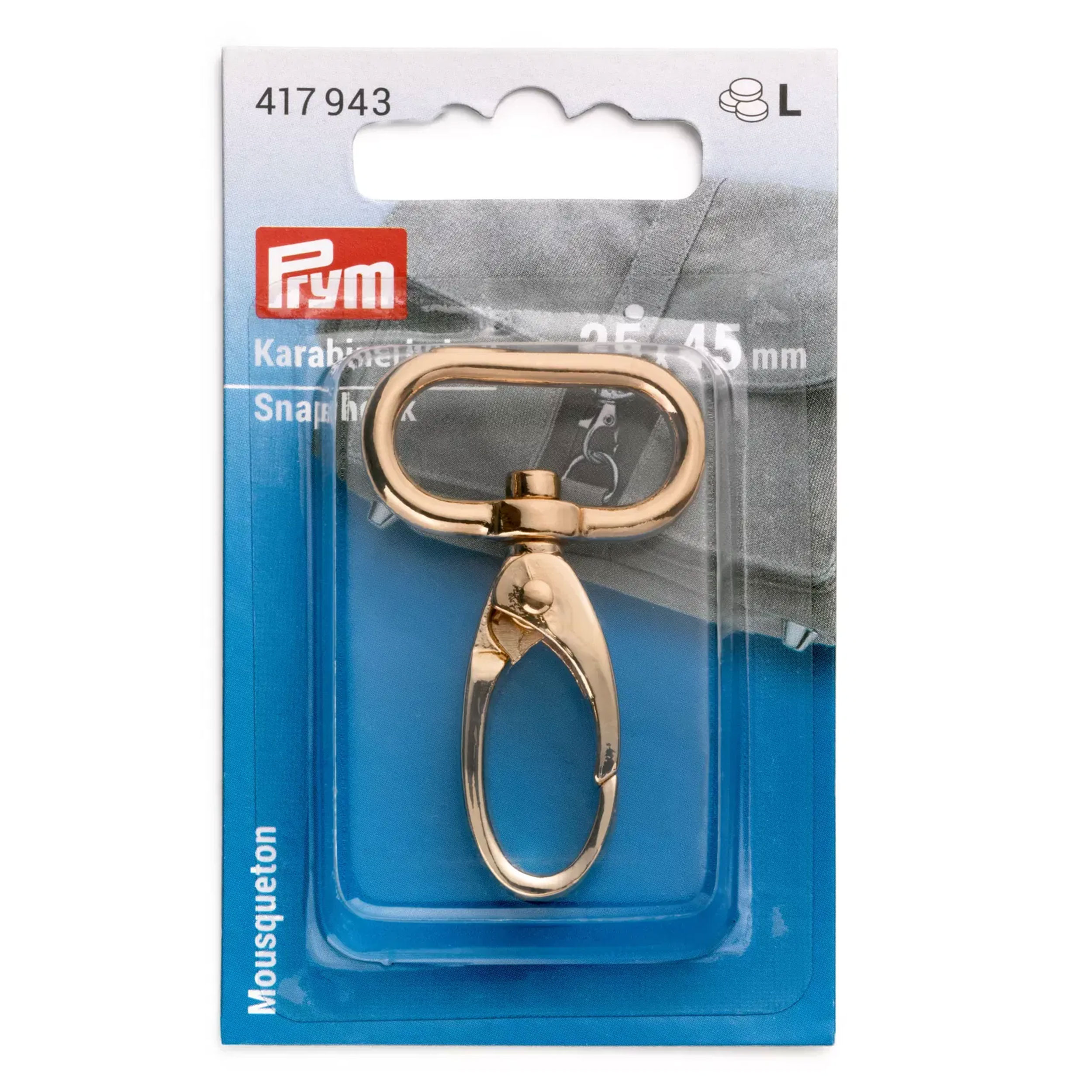 Prym hook with snap hook gold 25x45 mm Image