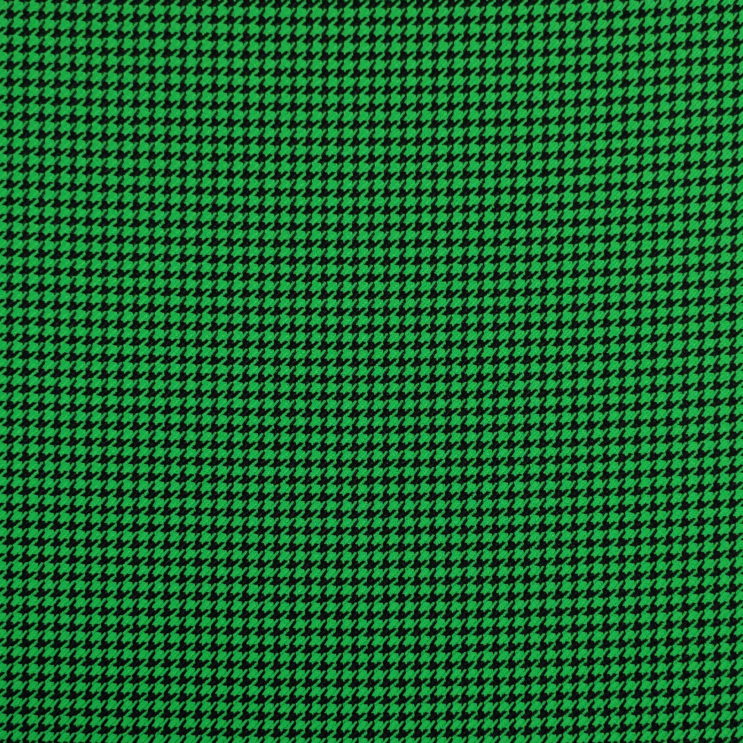 Tissu Pied de Poule Fond noir fond vert