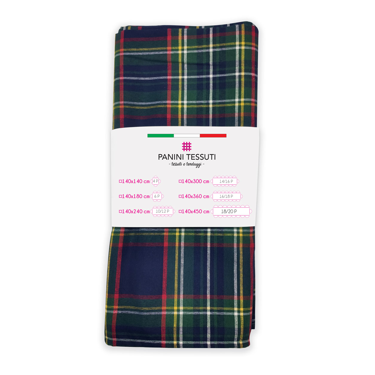 Nappe de table Panini Fabrics Mixed Cotton Plaid Blue
