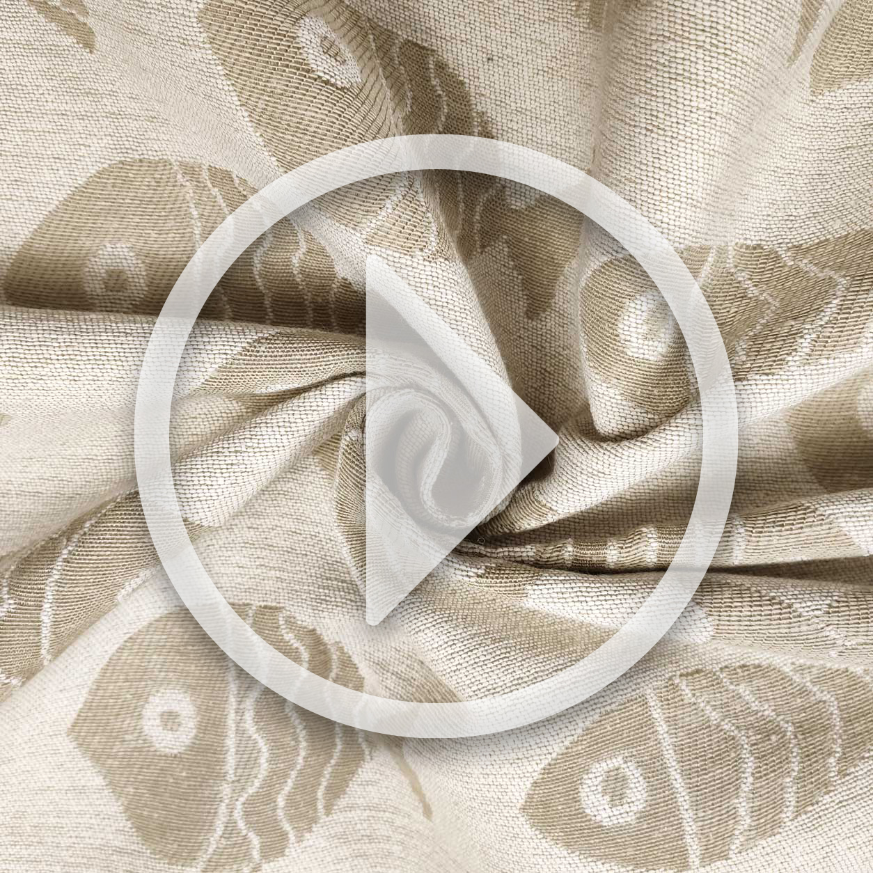 Upholstery Reversible Brocade - Cream, Rope Fishes Image