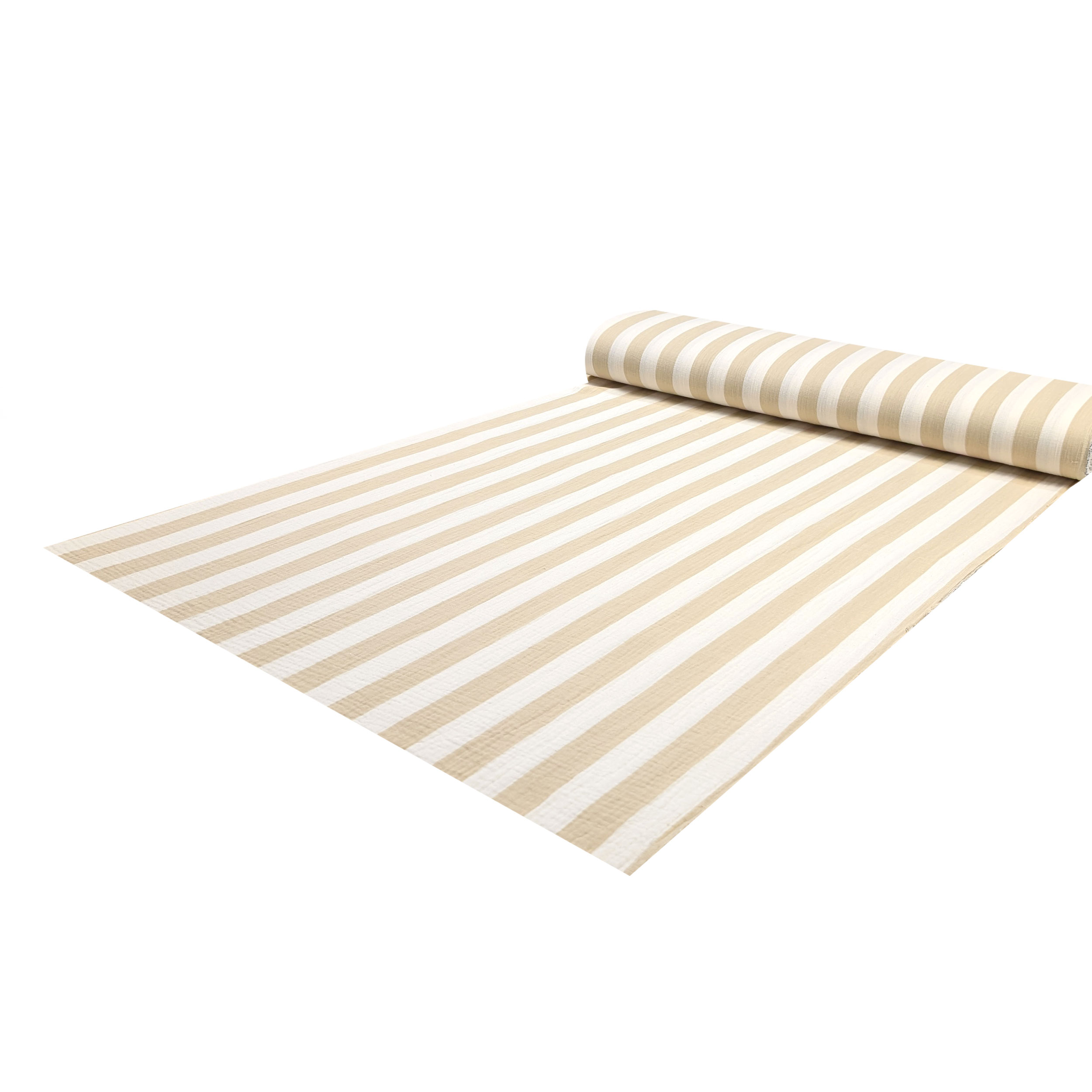 Cotton Muslin Vertical Stripes Beige Image