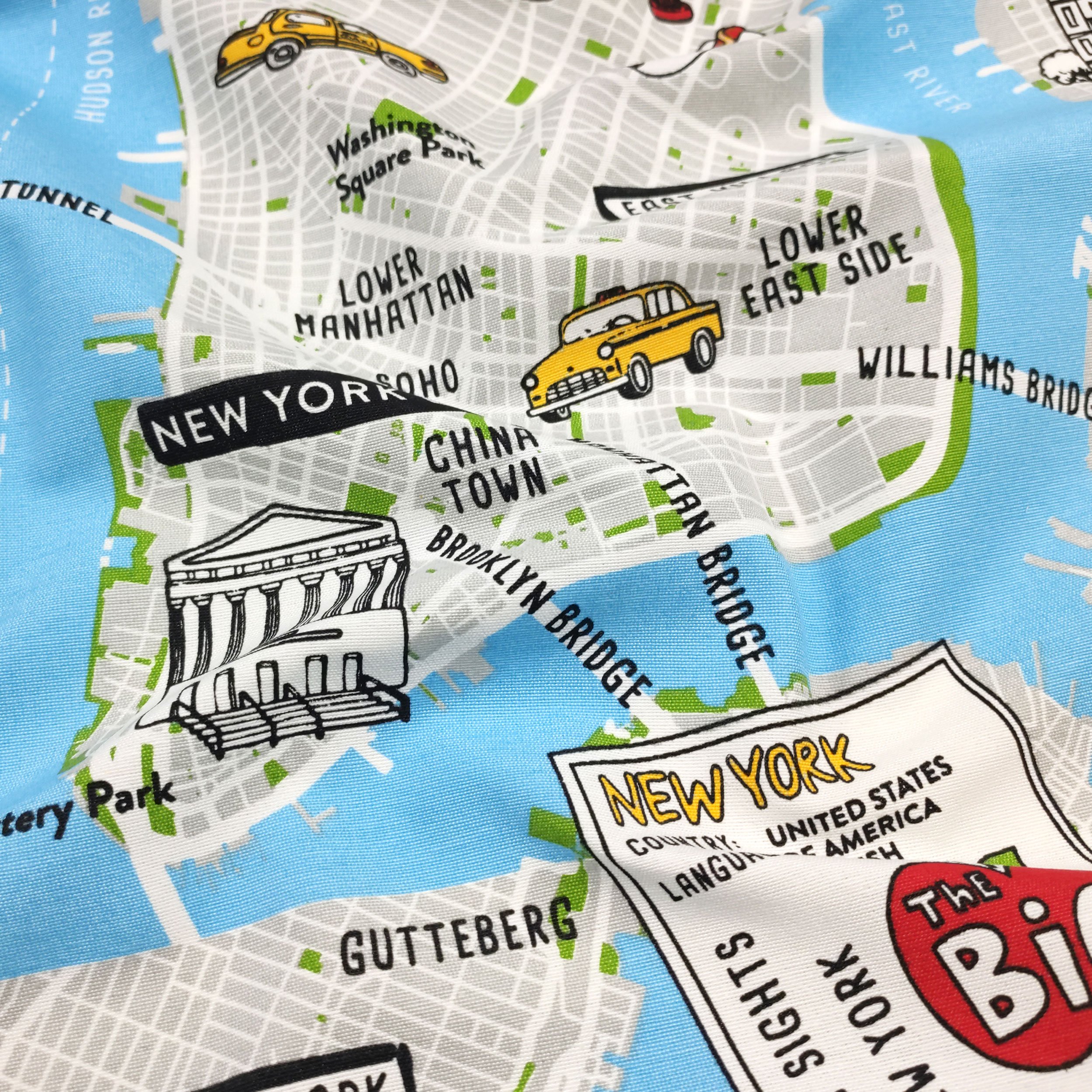 Tejido de algodón mixto Mapa de Nueva York