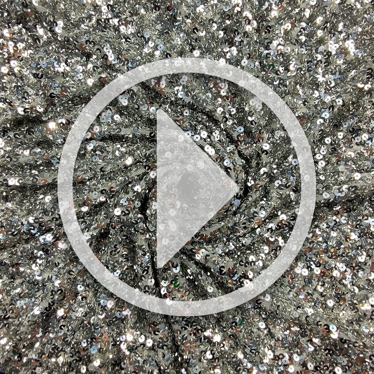 Sequins on Grey Tulle Fabric Image