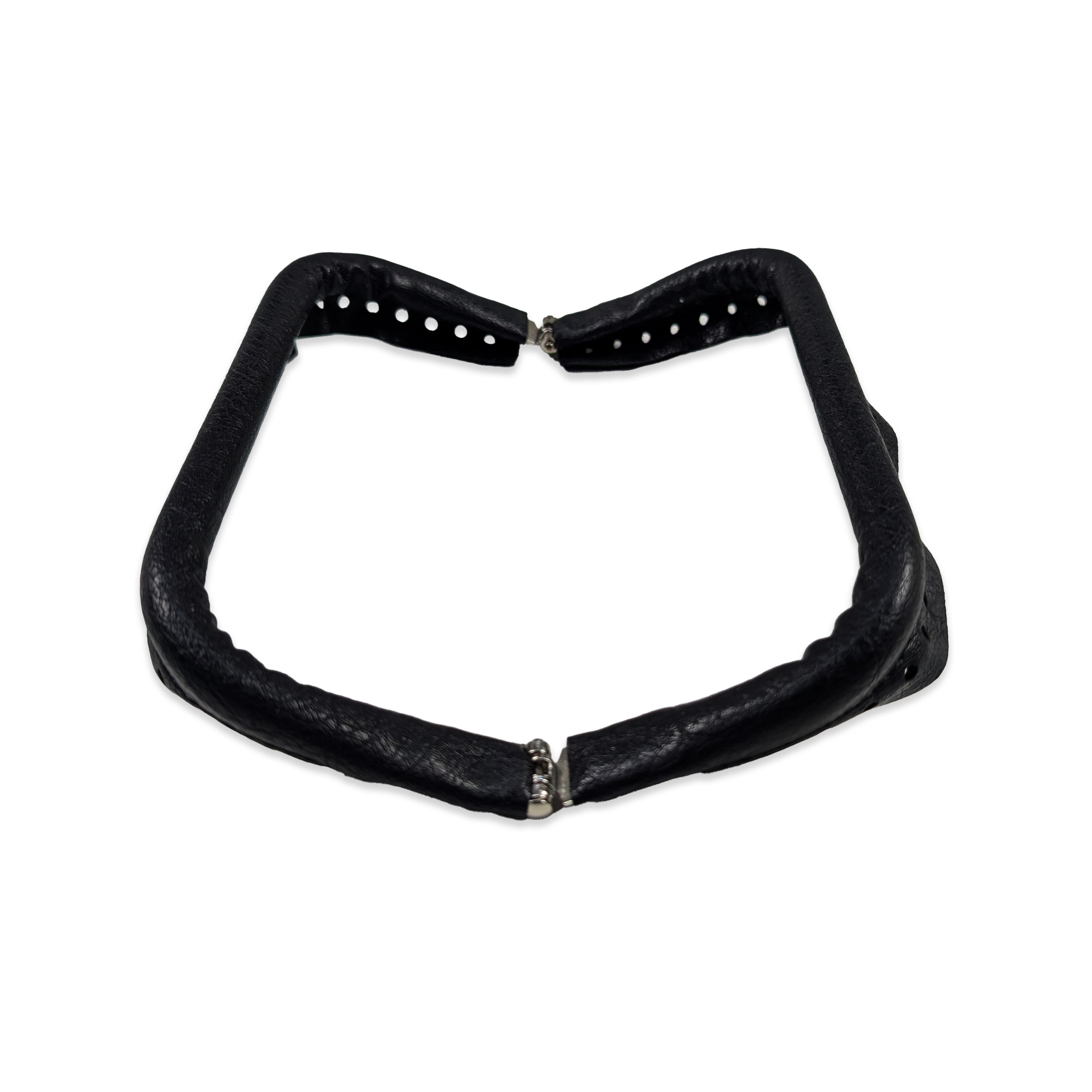 Black Faux Leather Clutch Closure Image