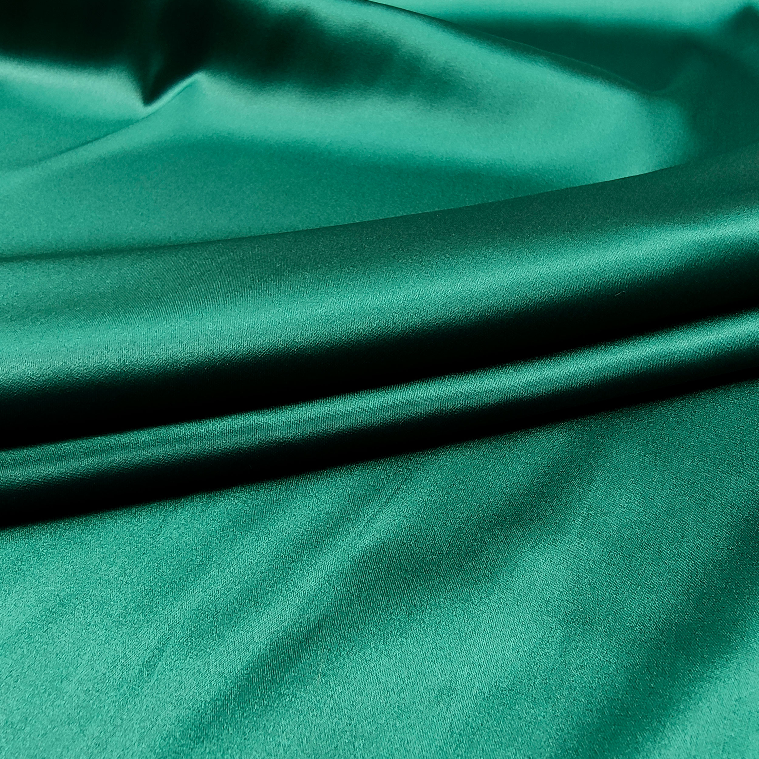 Dark Green Stretch Silk Satin Fabric