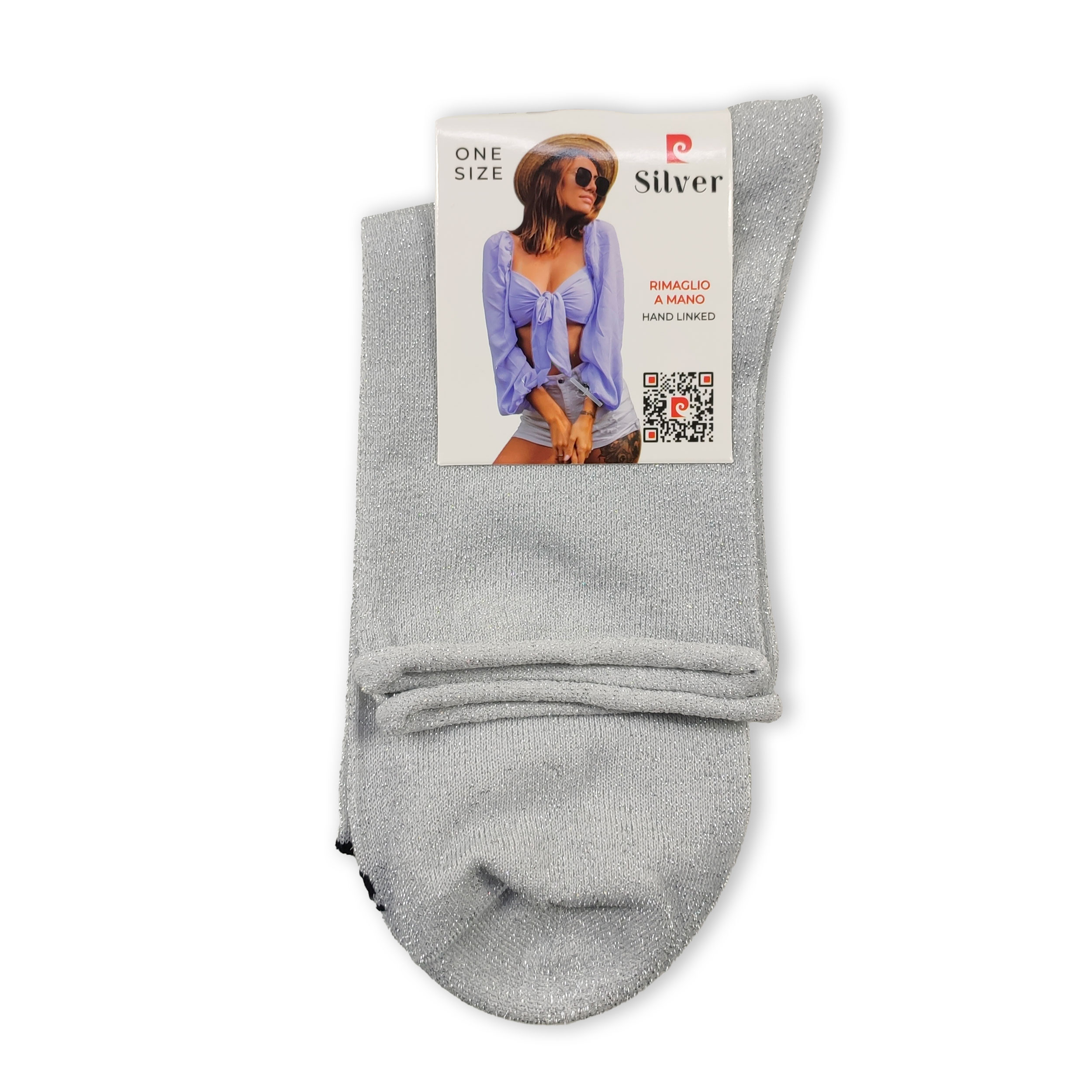 Lurex short socks without elastic