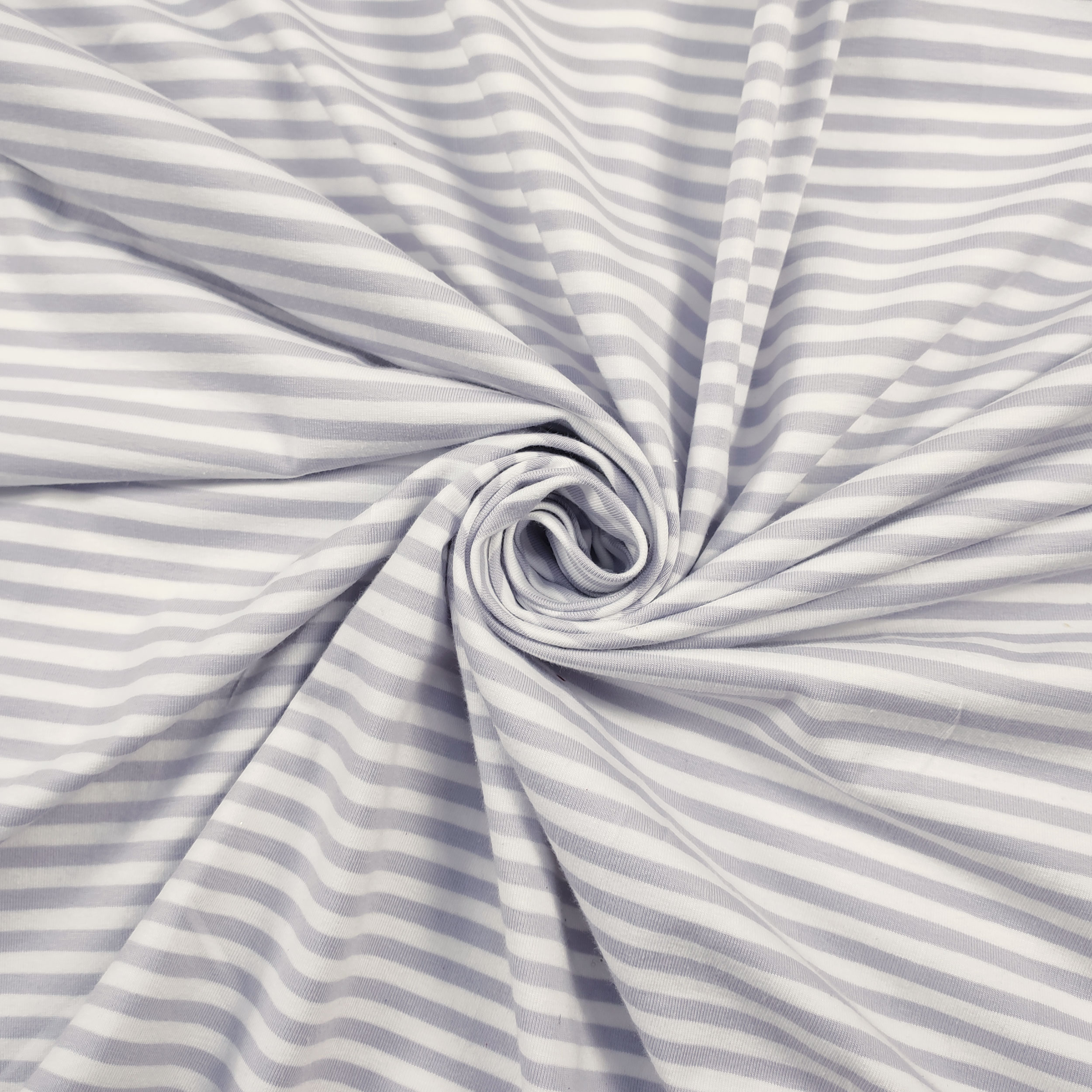 Bi-elastisches Jersey Cool Grey Stripes