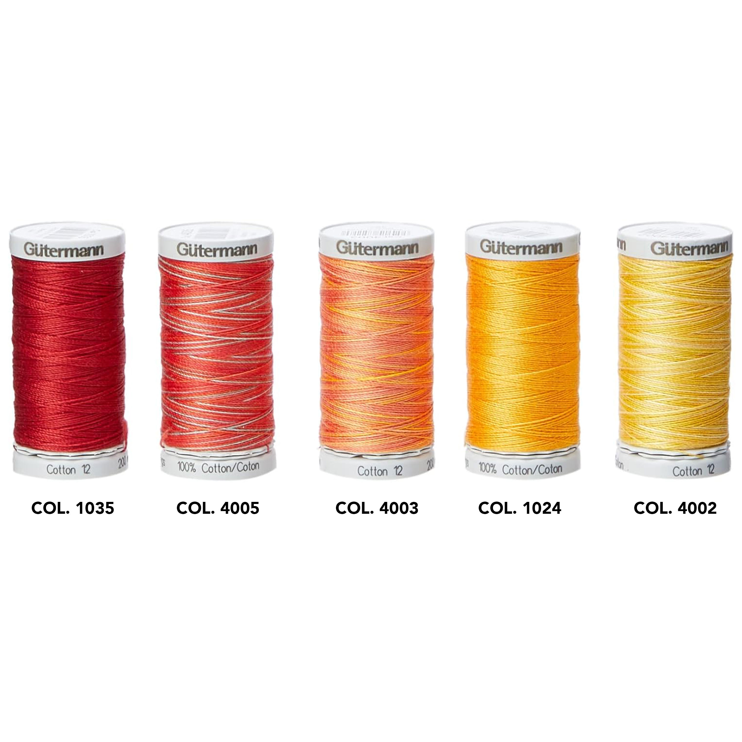 Gutermann Hilo de Algodón 200 m 5 Bobinas Tonos Amarillos