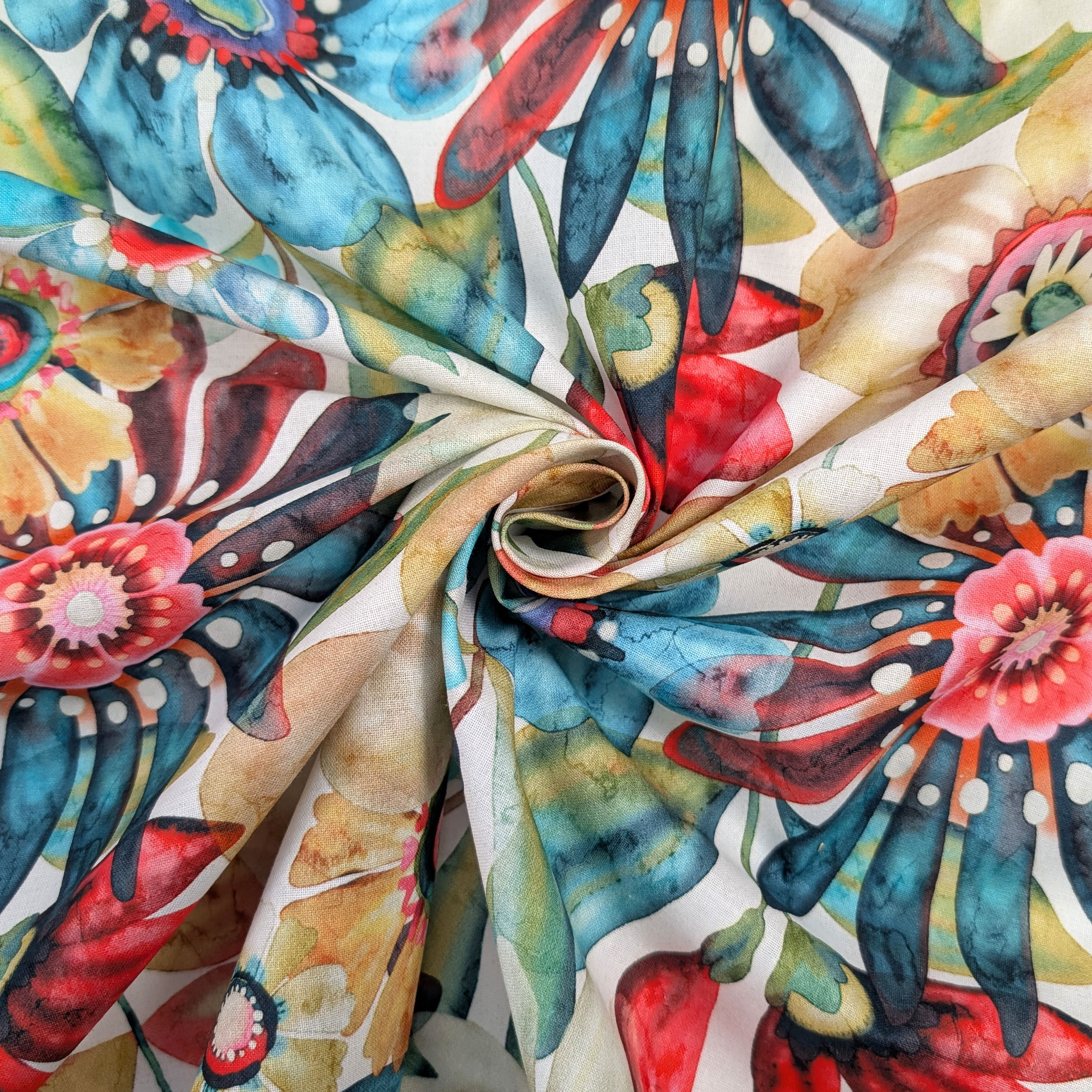 Cotton Multicolour Flowers Image