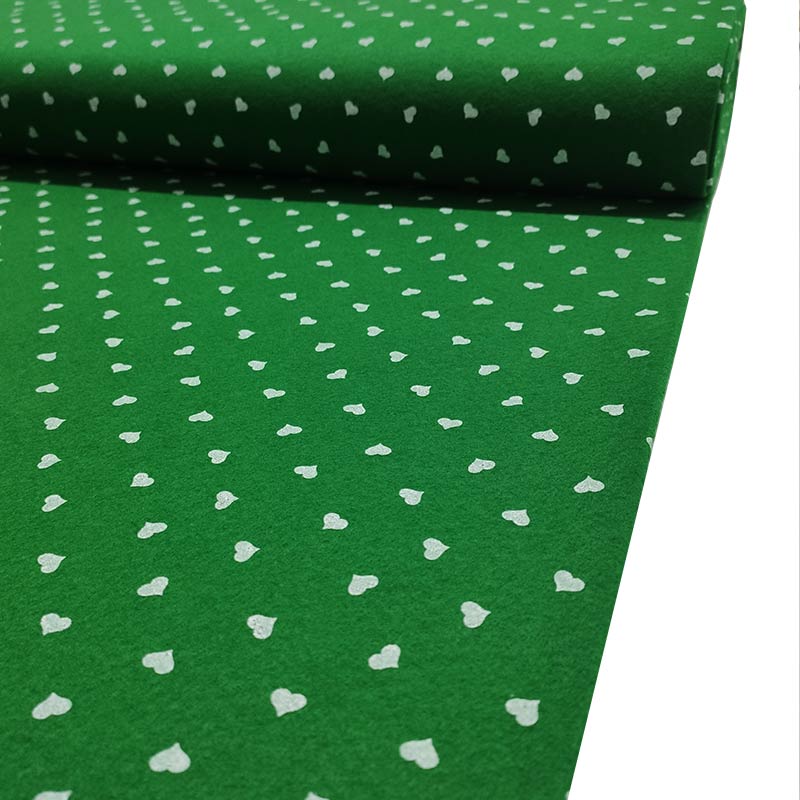 Soft Thin Felt - White Hearts Image