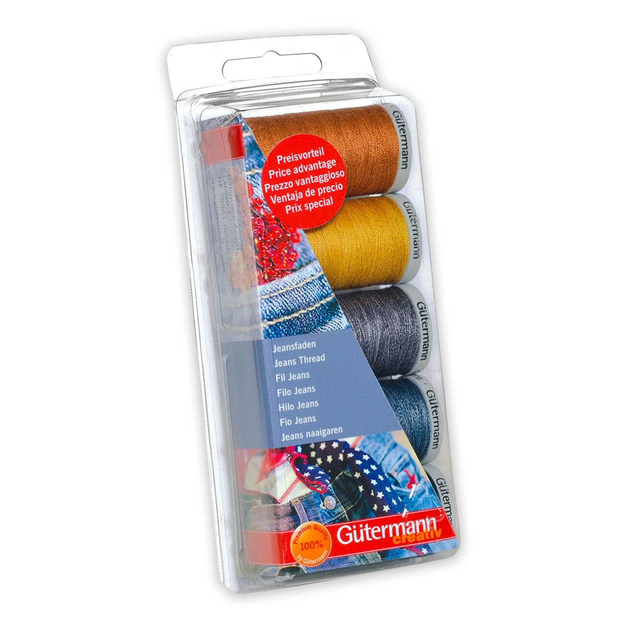 Gutermann Juego de hilos vaqueros 5 bobinas