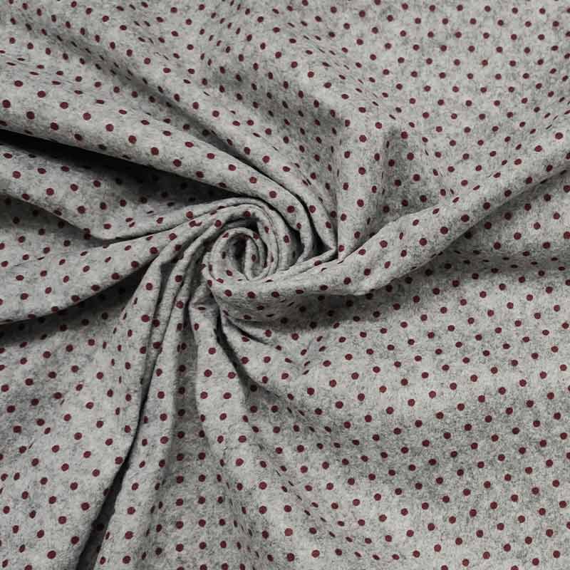 Soft Thin Felt - Burgundy Small Dots Image