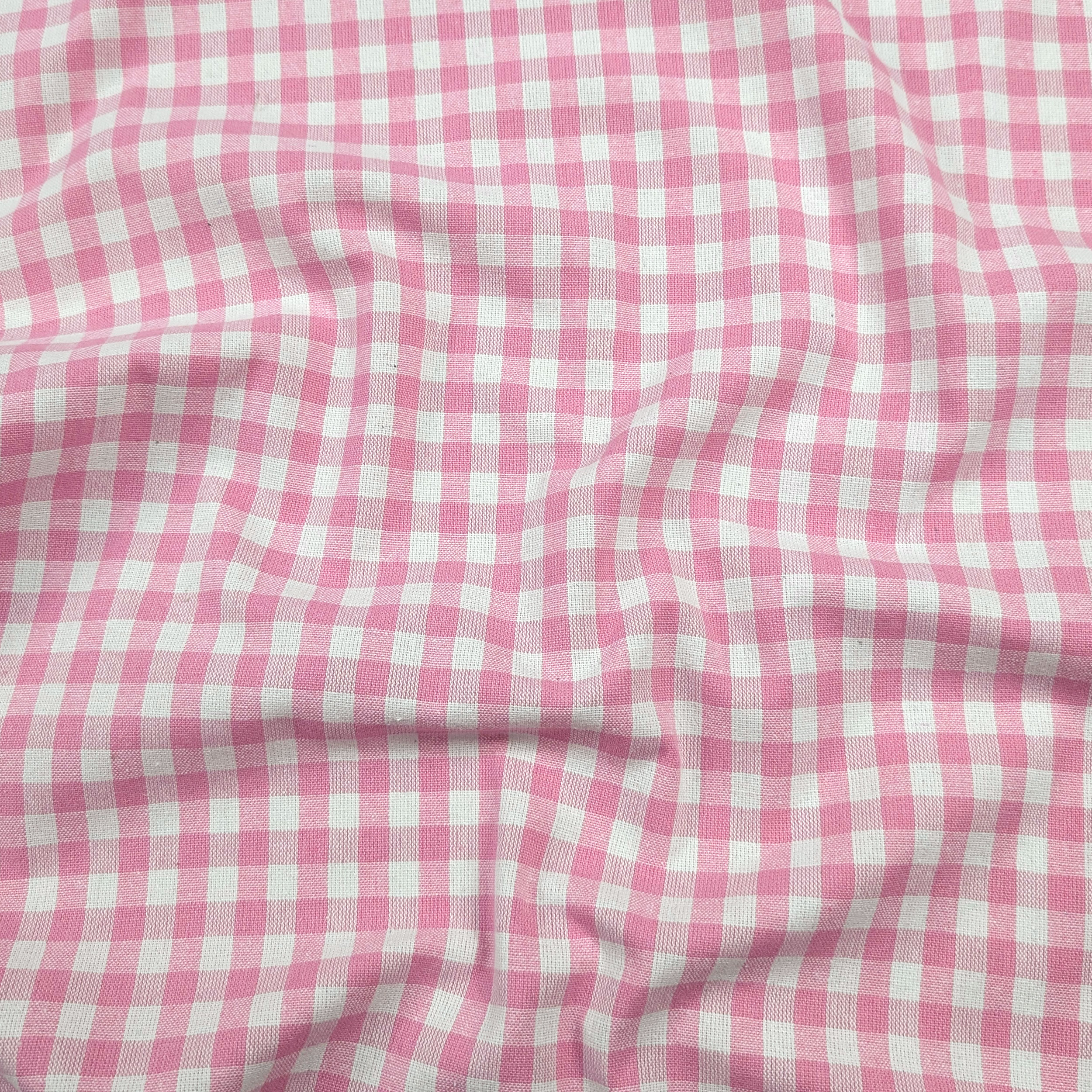 Washed Cotton Yarn Dyed Square Pink Image