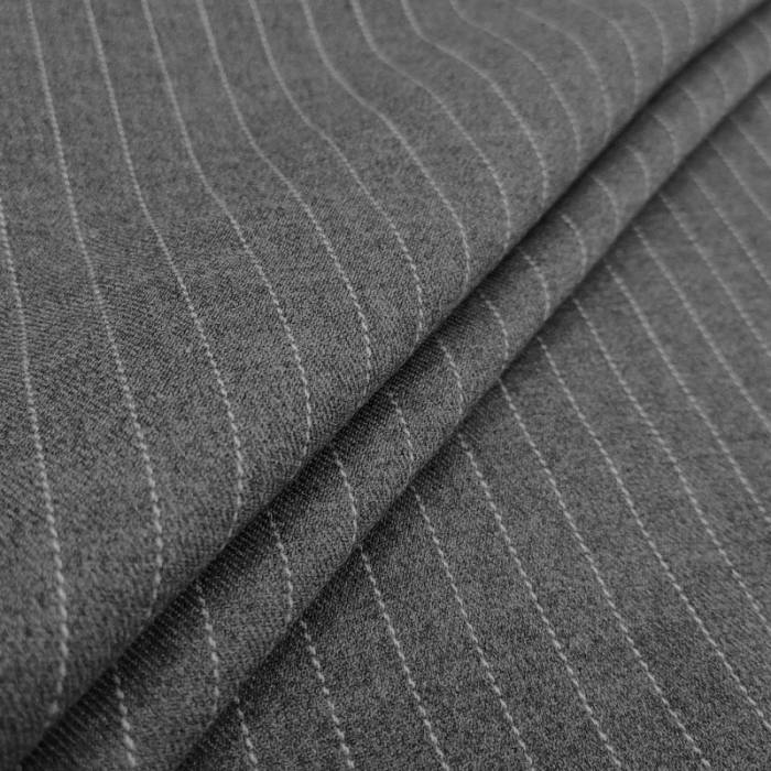 Grey Pinstripe Stretch Viscose Image