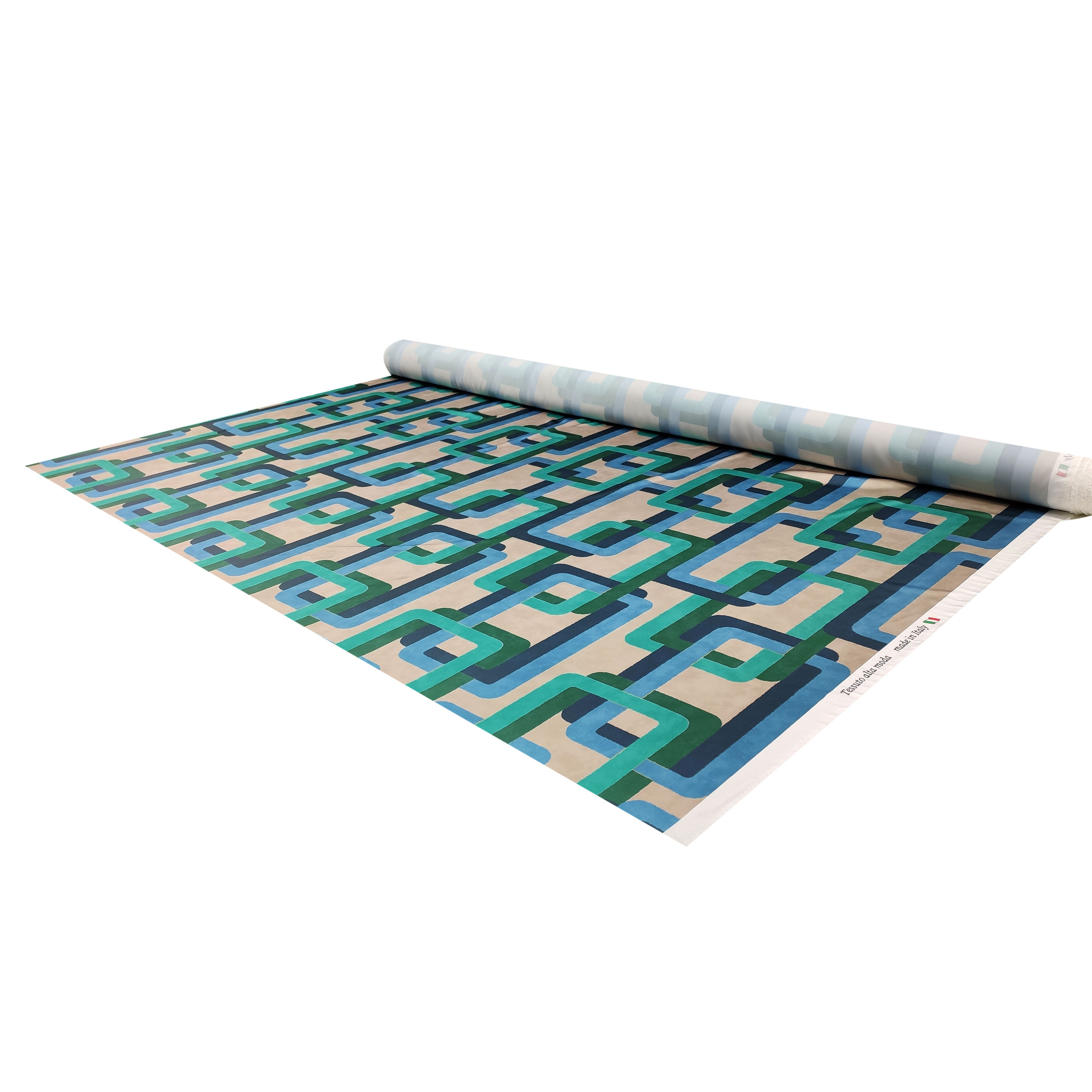 Alta Moda Geometría Afeitado Tonos Verdes y Azules