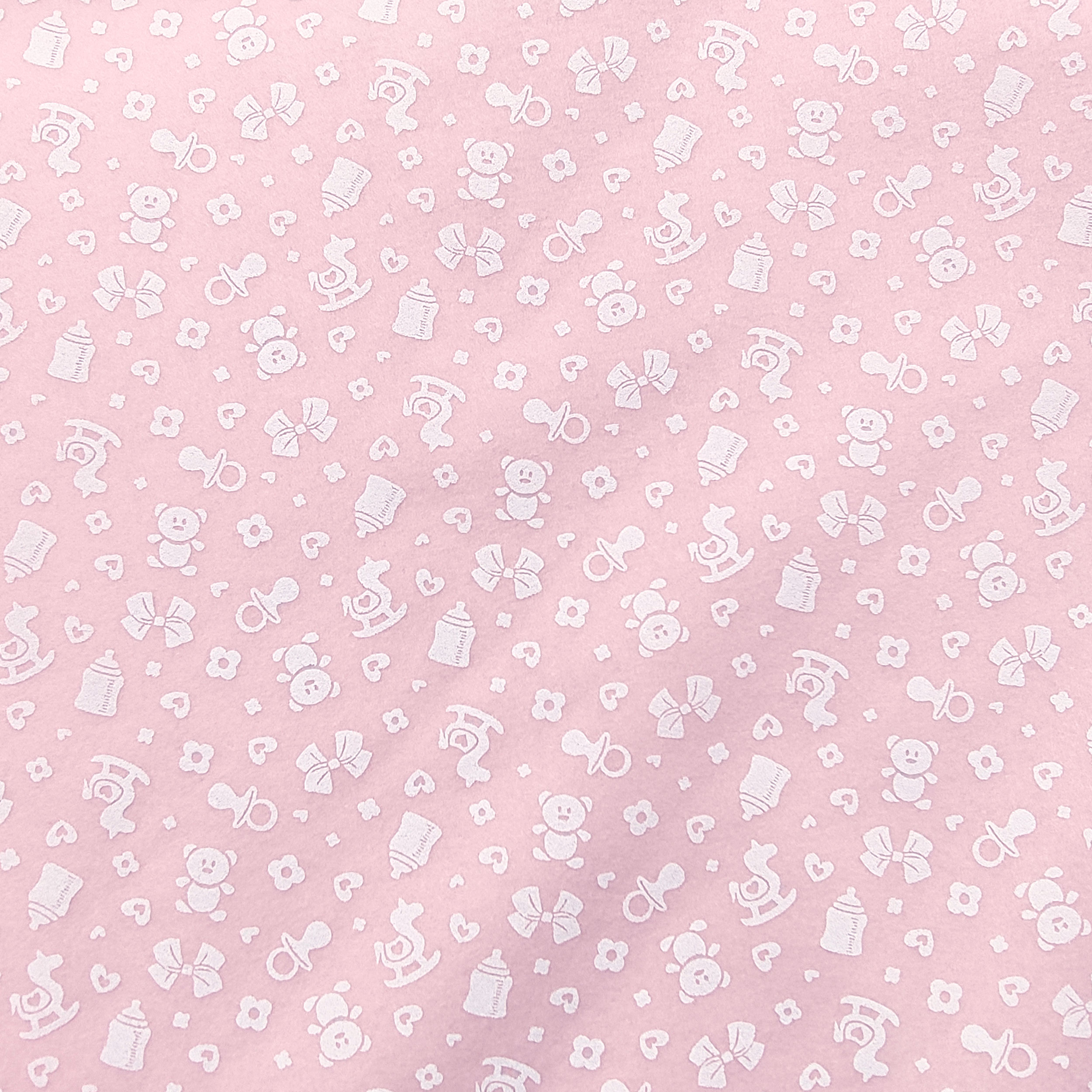 Pannolenci Fond rose Jouets blancs