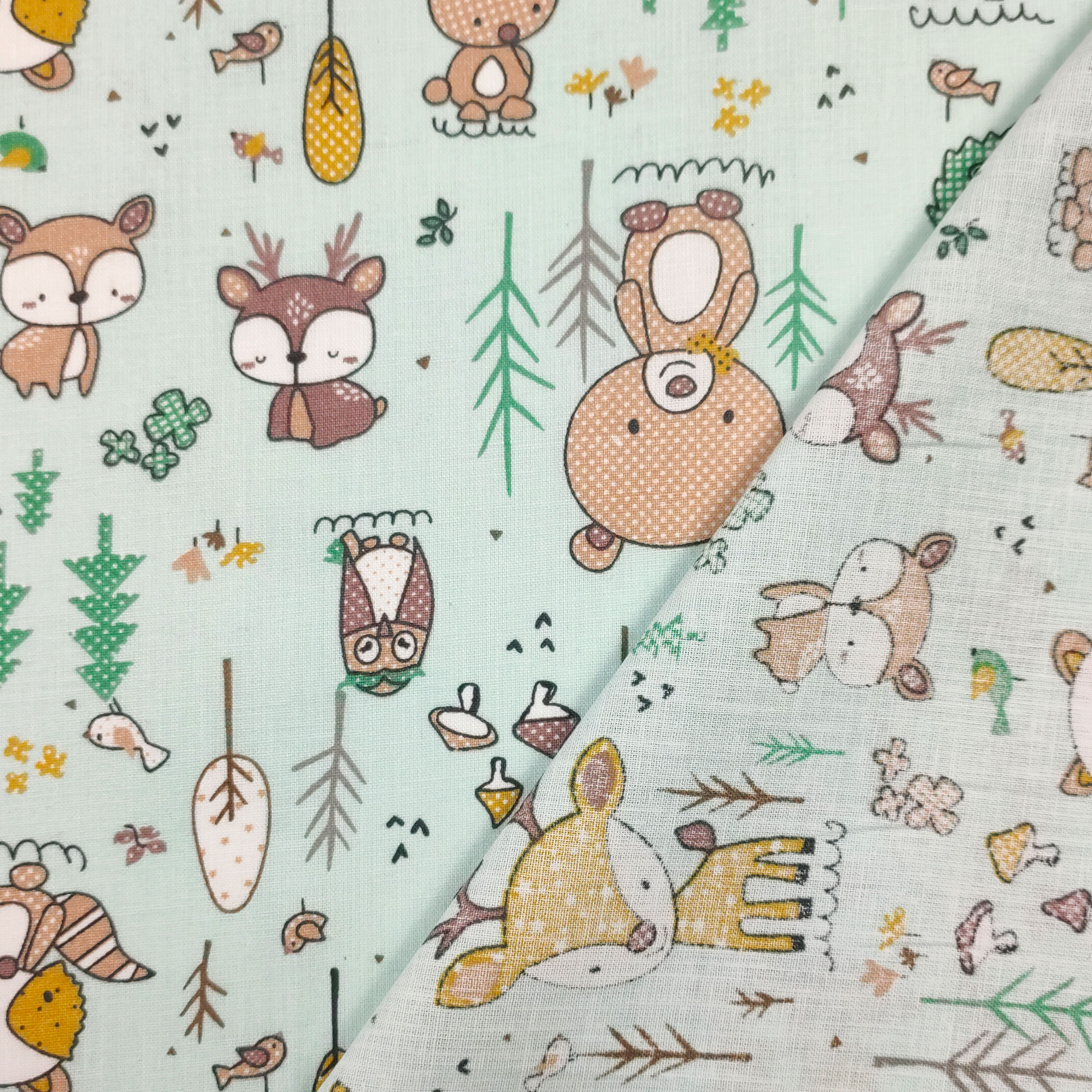 Tissu de coton Ours et fauves