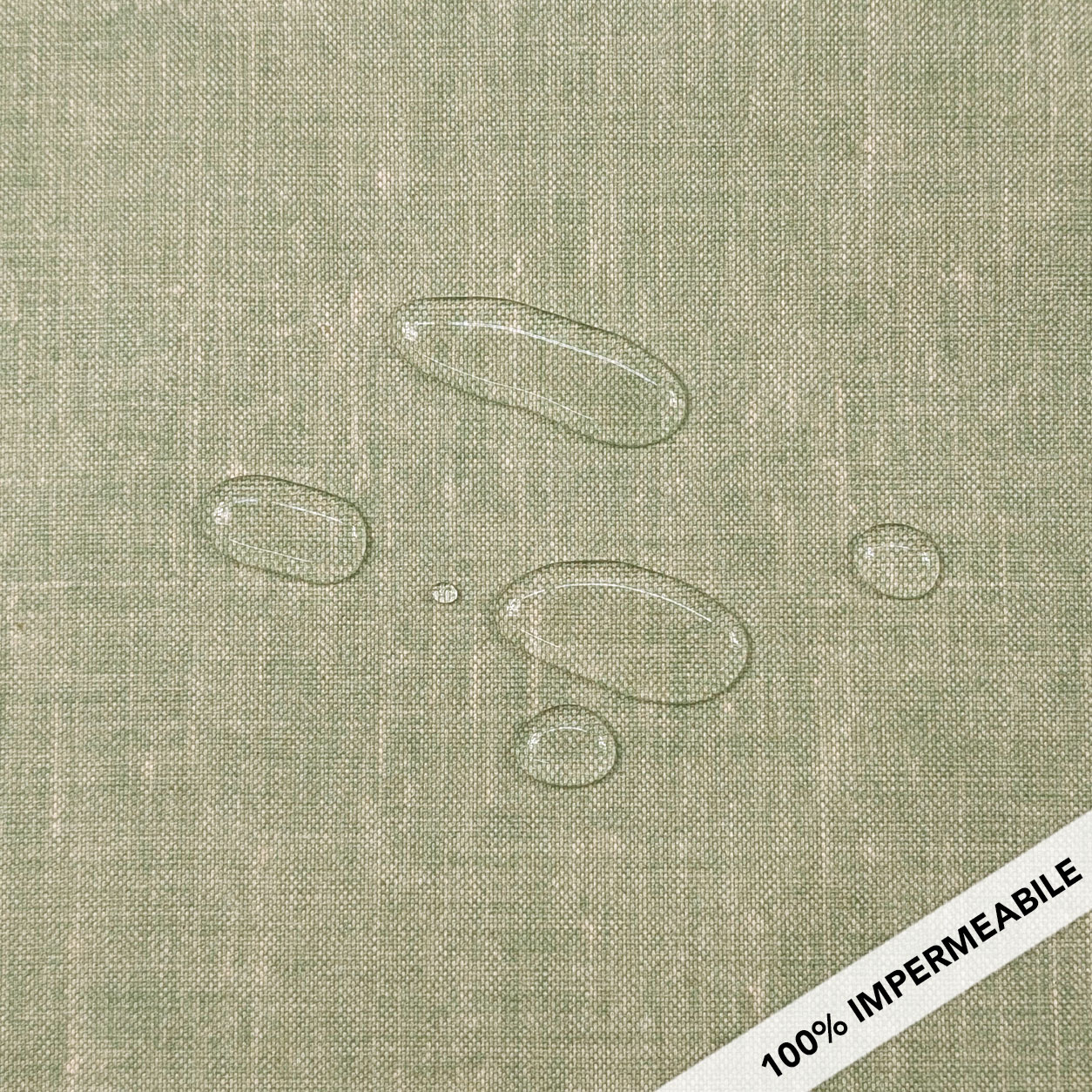 Green Linen Blend Resin Tablecloth Fabric Image