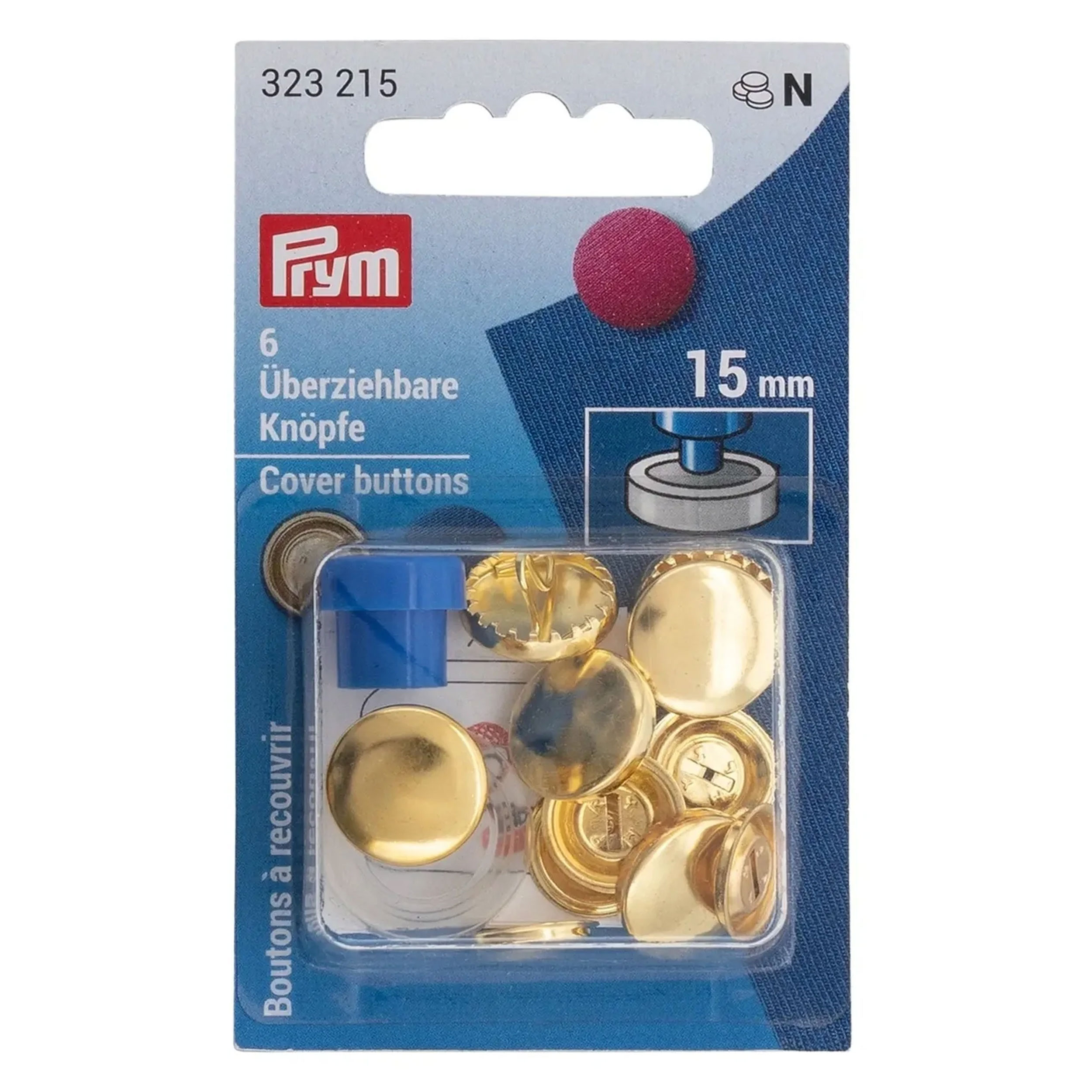Prym Gold Buttons Coverable avec outil 15 mm