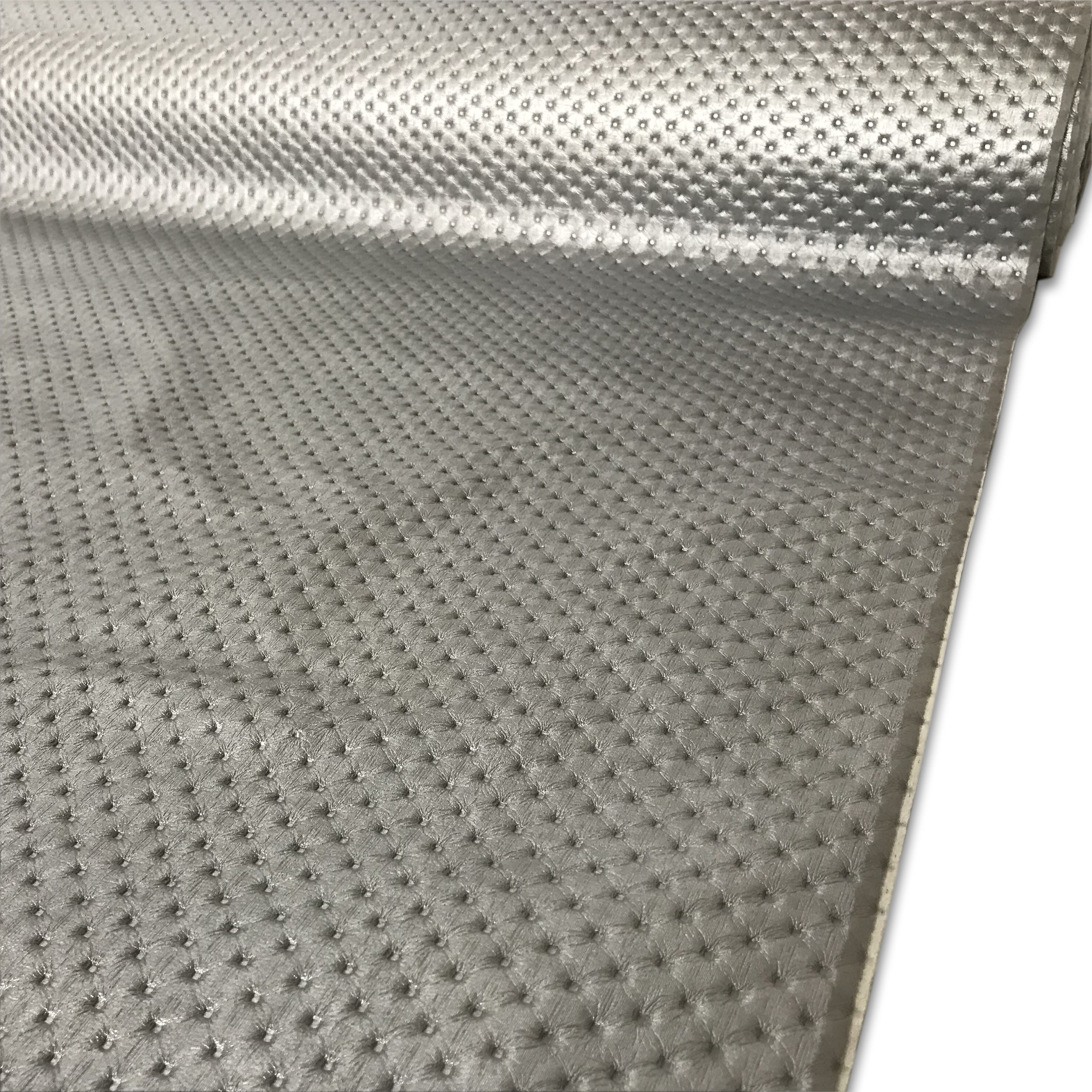 Faux Leather Quilted Silver Image