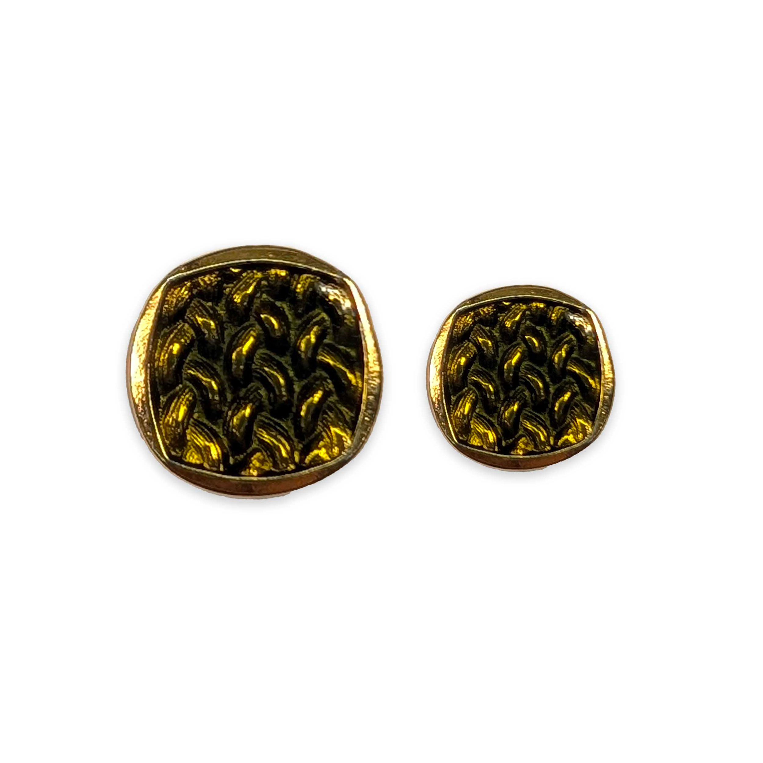 Gold Square Button Green Decorations Image