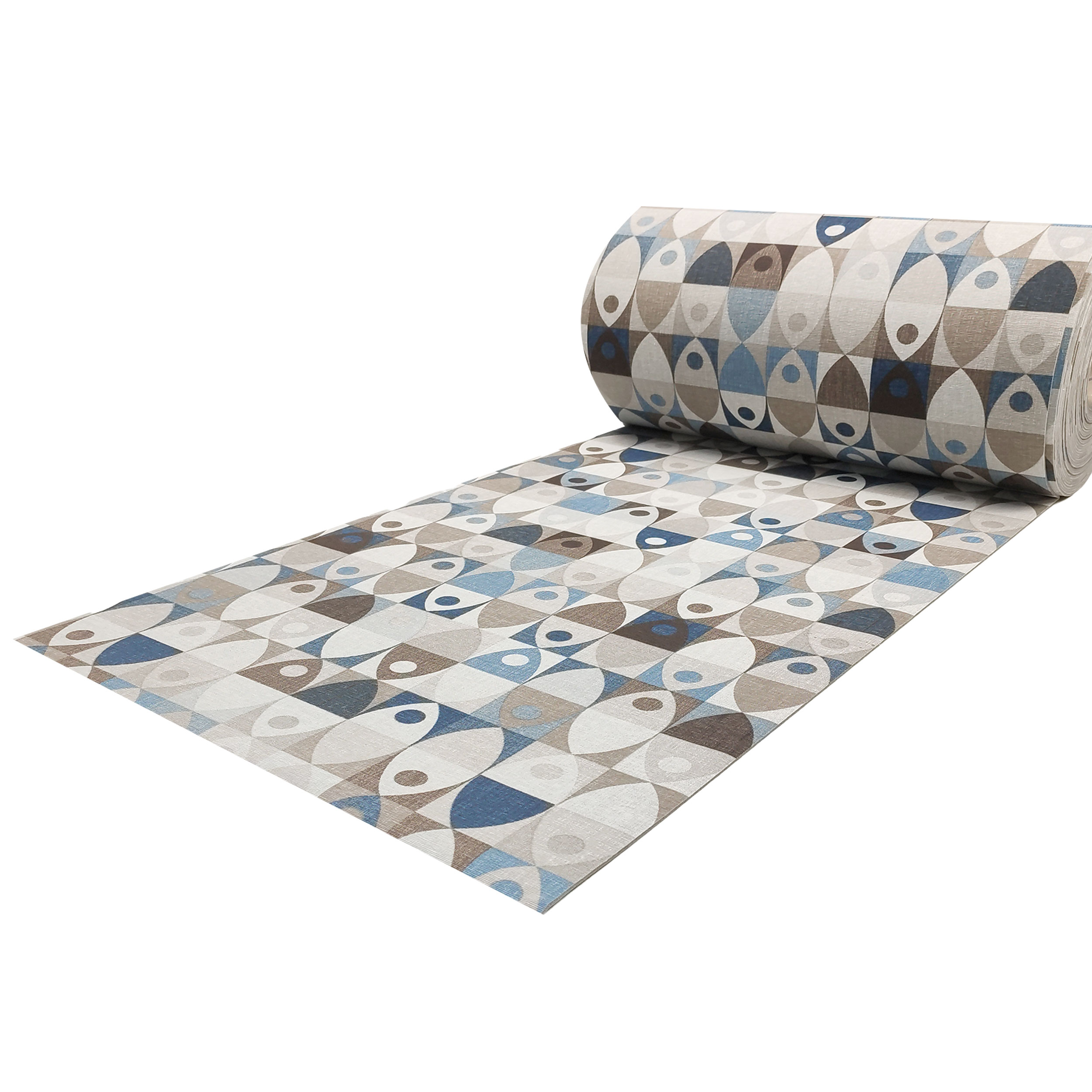 Passatoia da Cucina Pesciolini Toni Blu e Beige