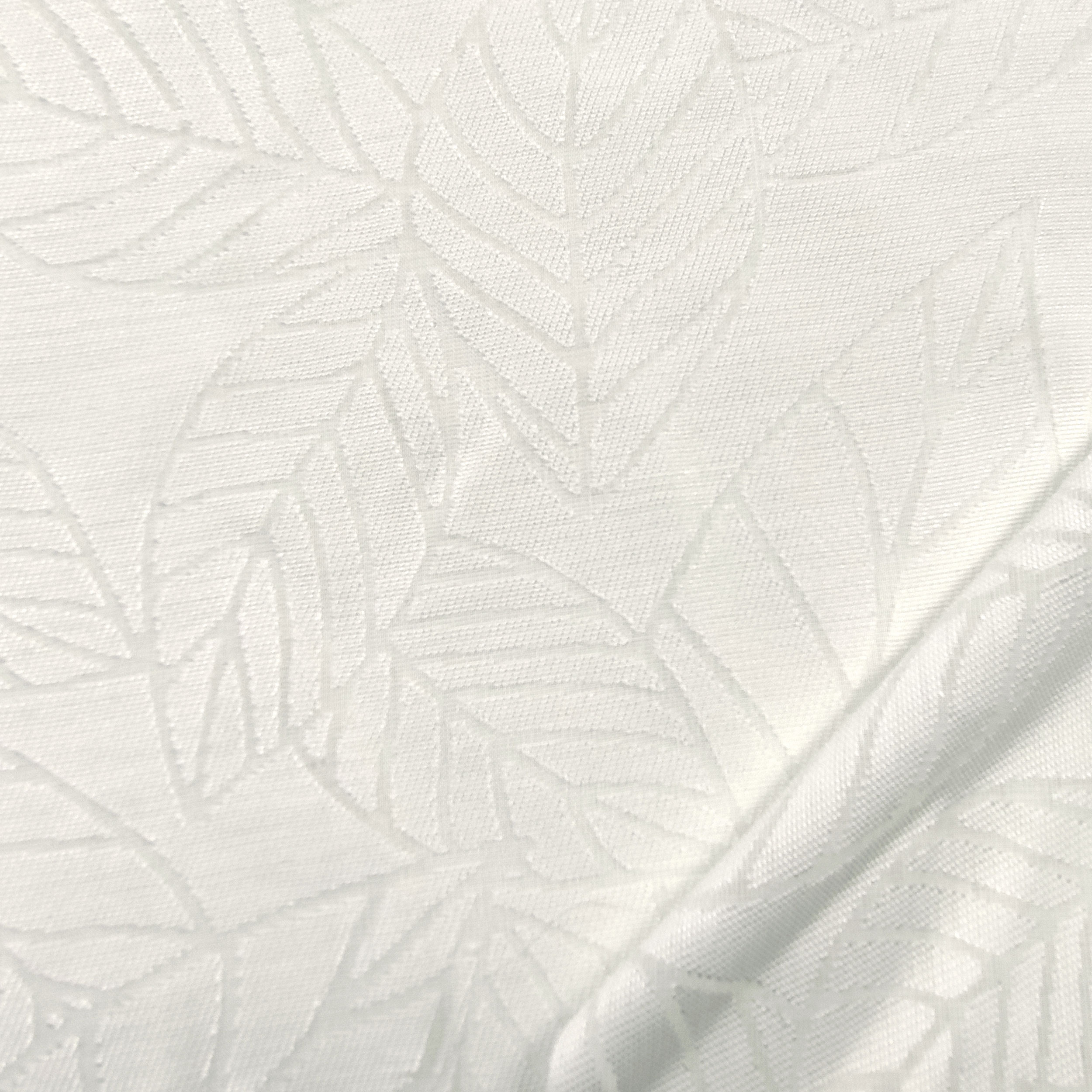 Tissu de rideau naturel avec feuilles Devoré