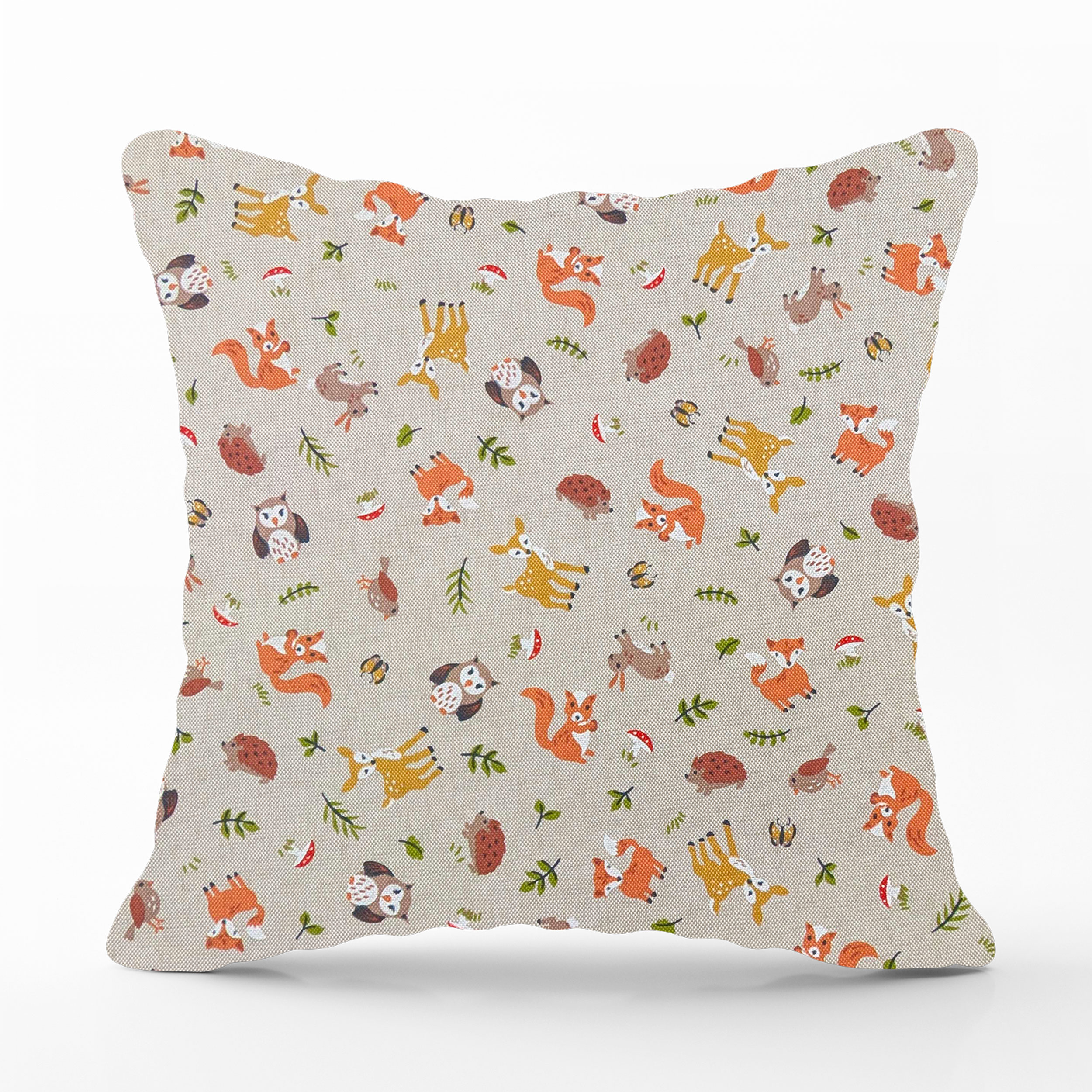Happy Animals in the Woods Cushion Pillowcase Image