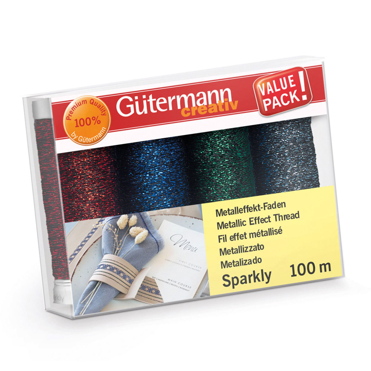 Gutermann Alambre Metalizado Brillante 4 Bobinas Tonos Fríos