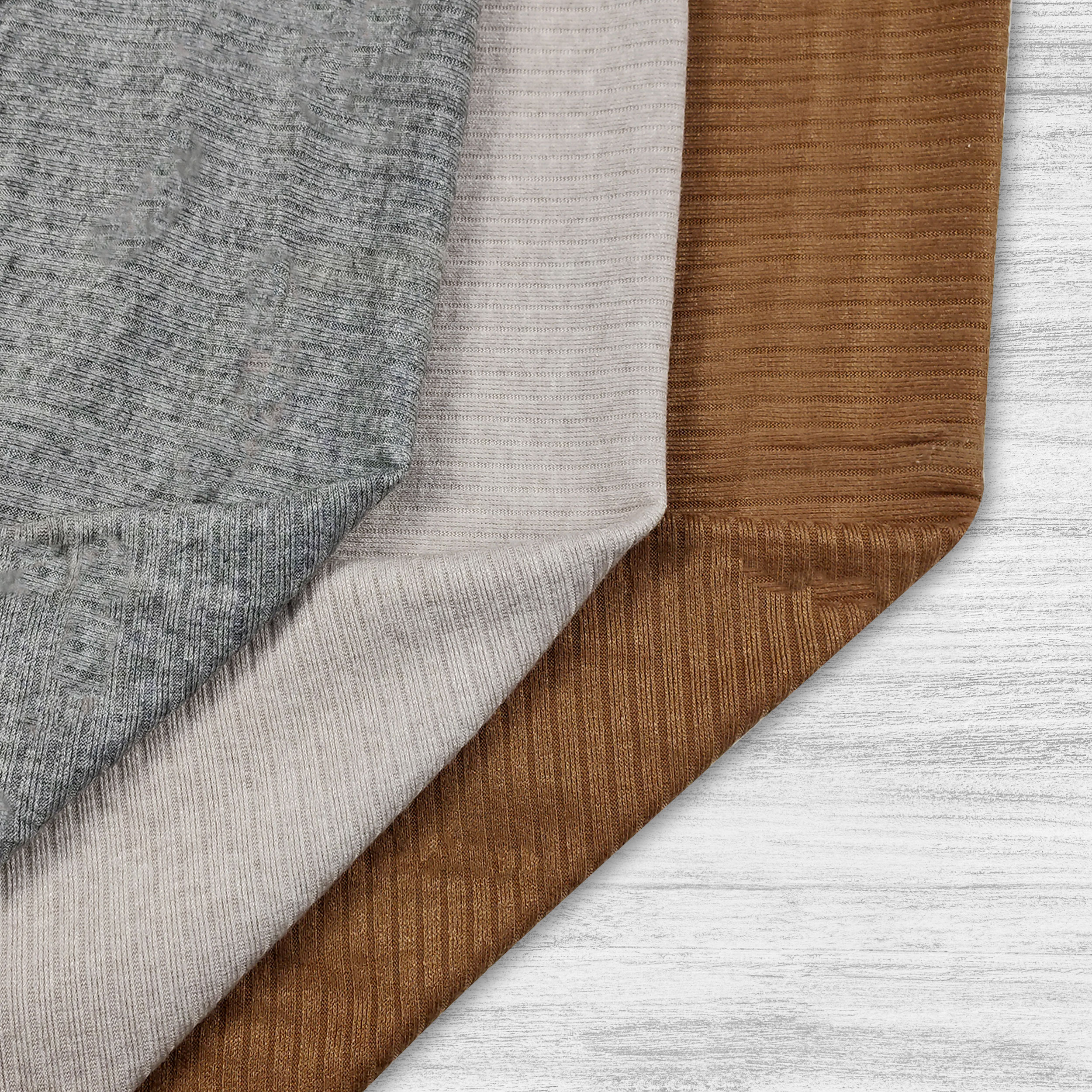 Grauer Kaschmir-Handjersey mit Kantendruck