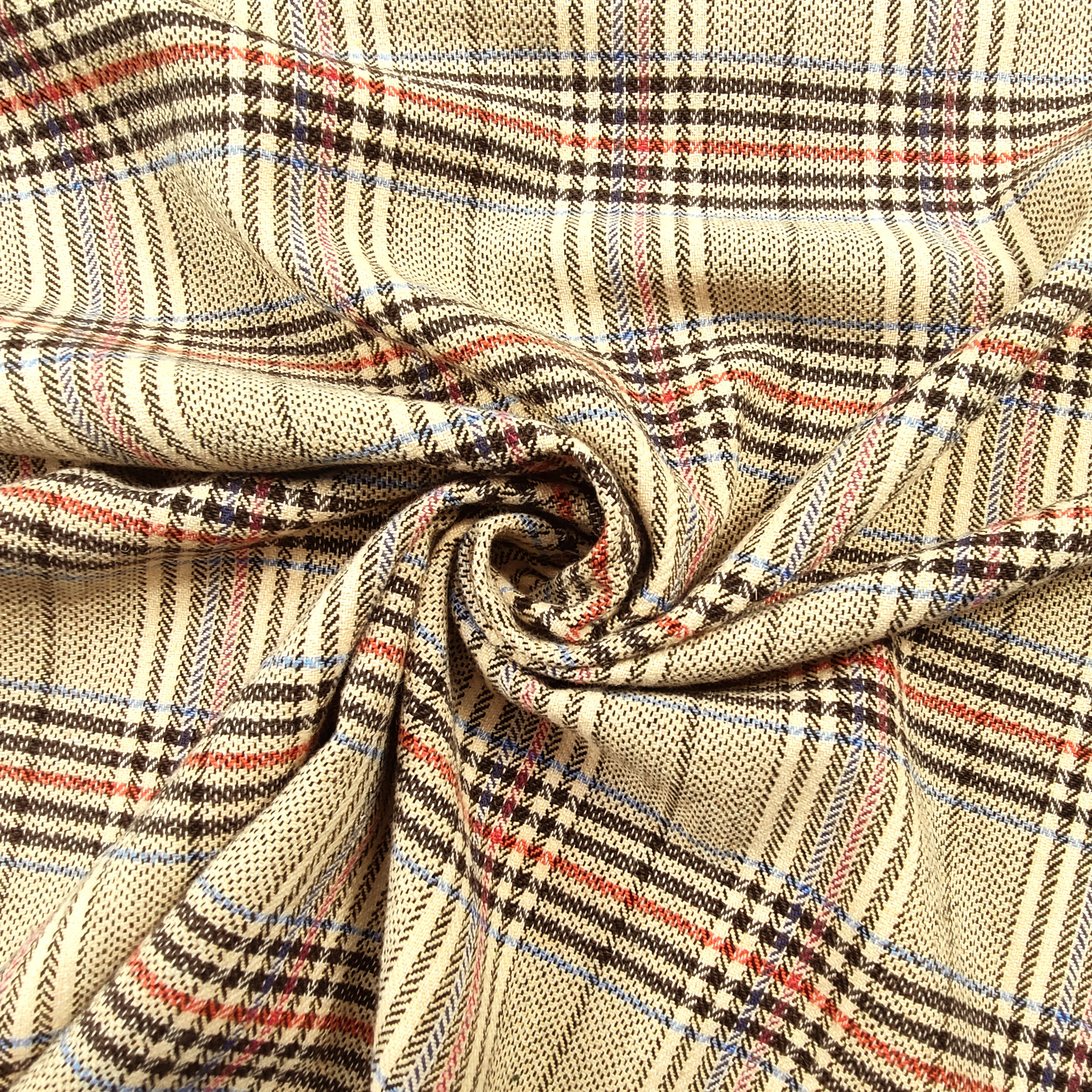 Plaid en coton écossais mélangé Beige